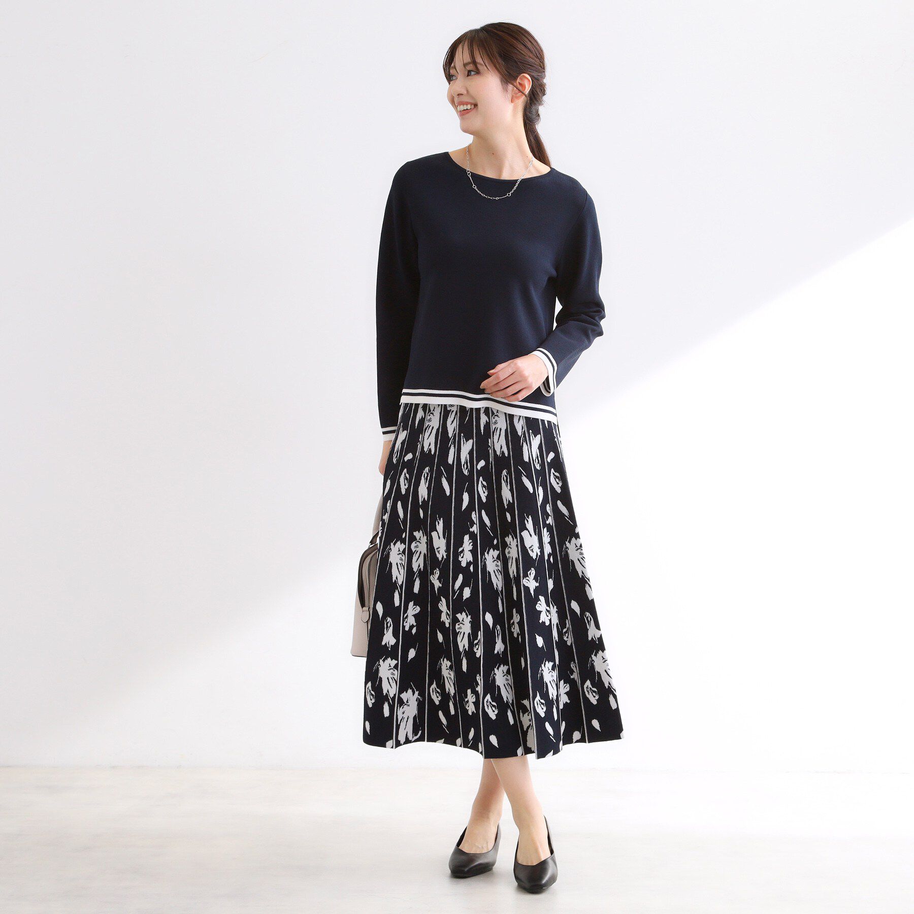 Reflect「【セットアップ可】ダブルジャカードニットフレアスカート」|スカート|