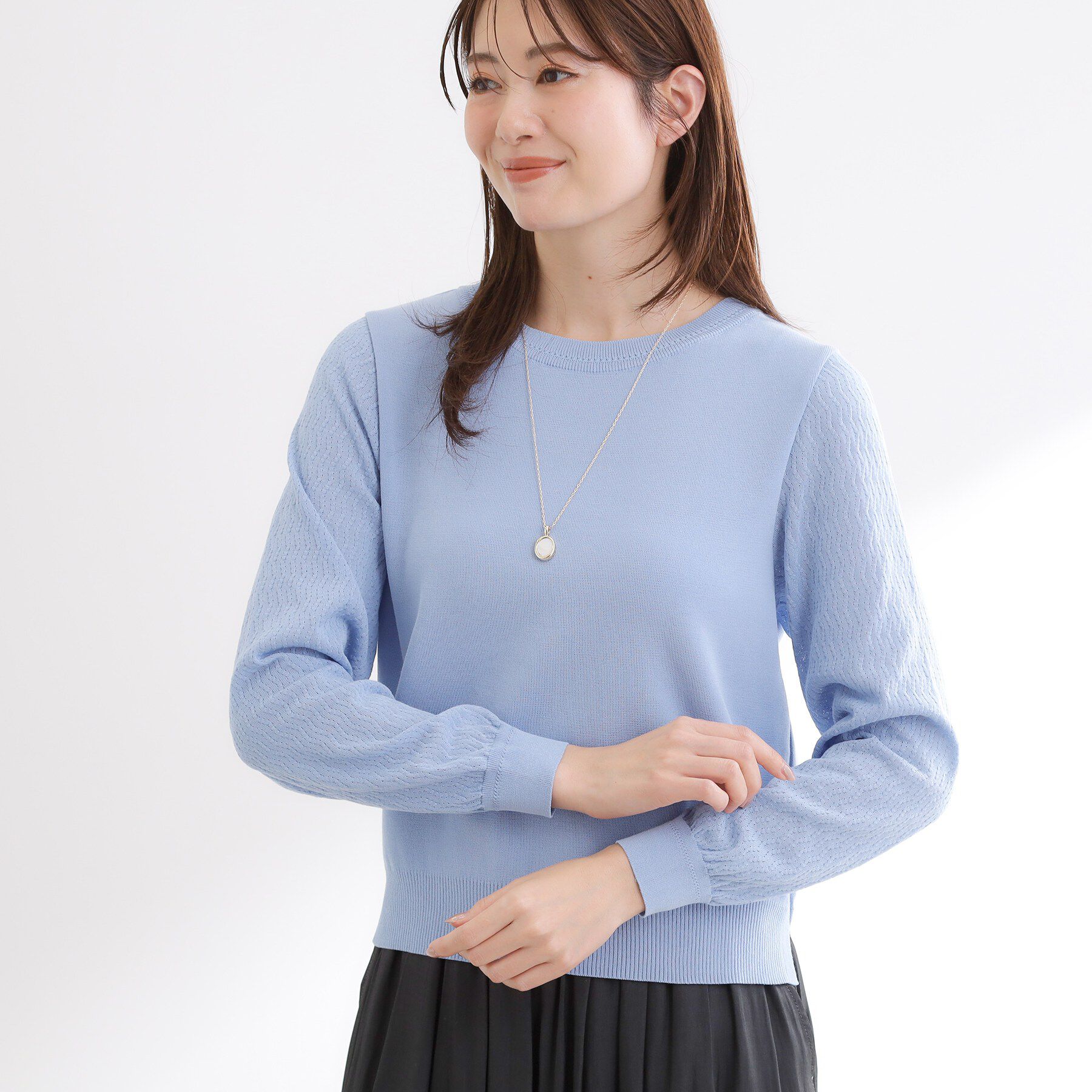Reflect「透かしスリーブデザインハイゲージニット」|ニット・セーター|
