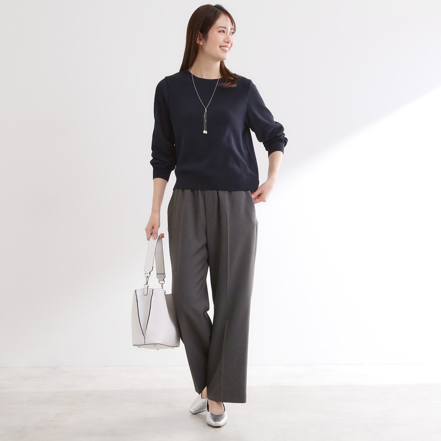 Reflect「透かしスリーブデザインハイゲージニット」|ニット・セーター|