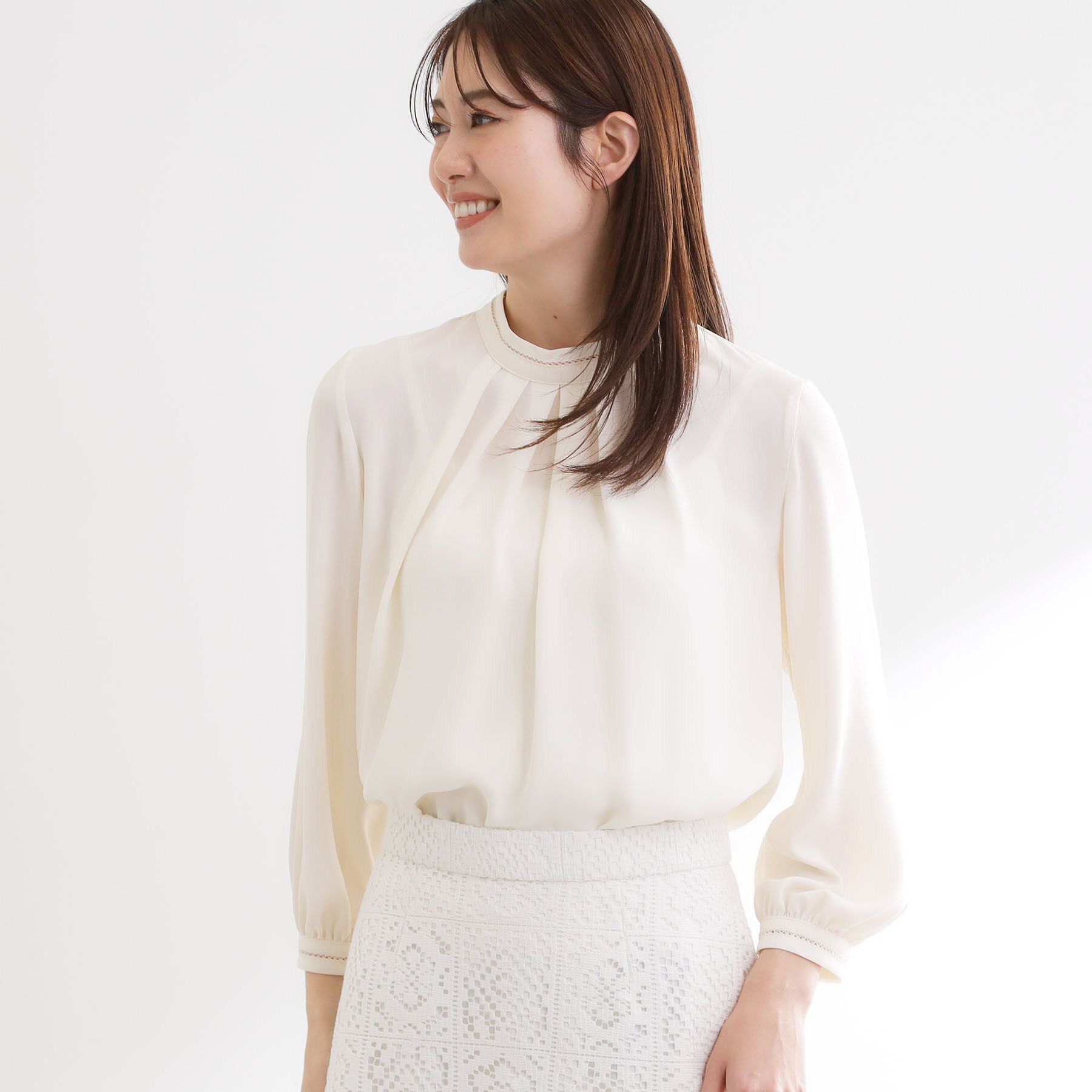 Reflect「タックスタンドカラーブラウス」|シャツ・ブラウス|
