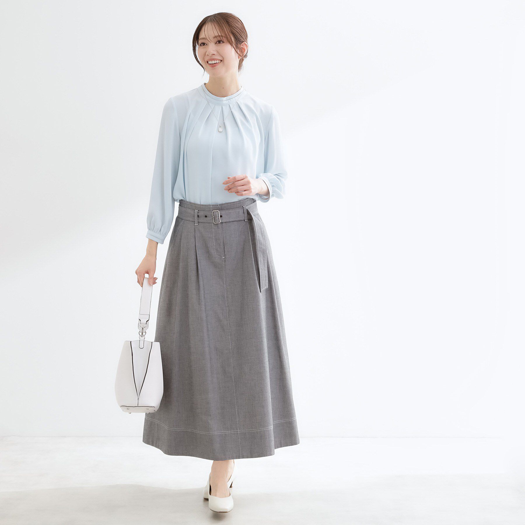 Reflect「タックスタンドカラーブラウス」|シャツ・ブラウス|