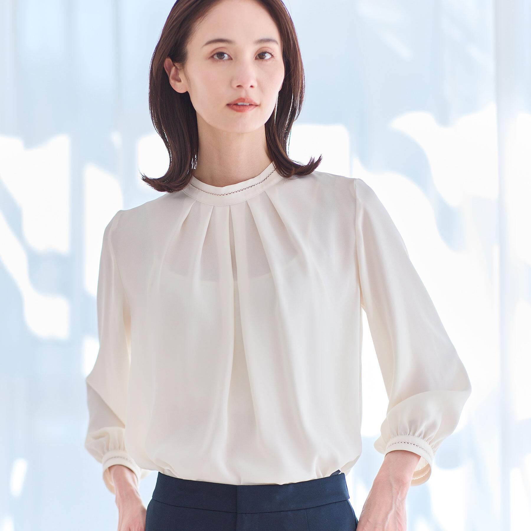 Reflect「タックスタンドカラーブラウス」|シャツ・ブラウス|