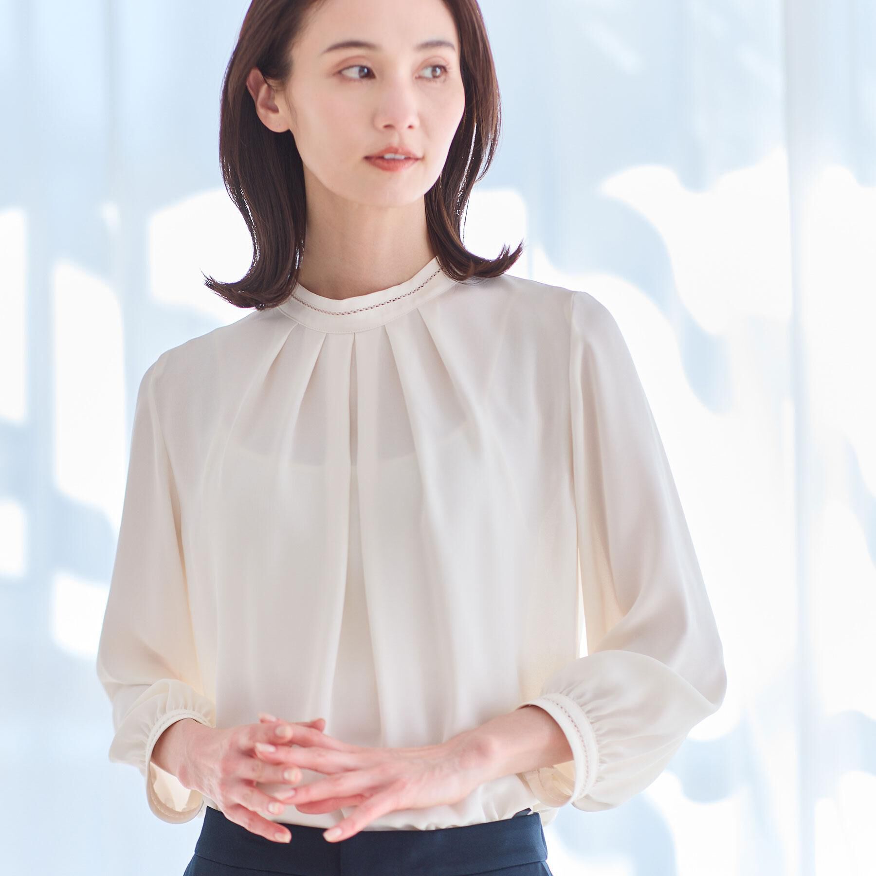 Reflect「タックスタンドカラーブラウス」|シャツ・ブラウス|