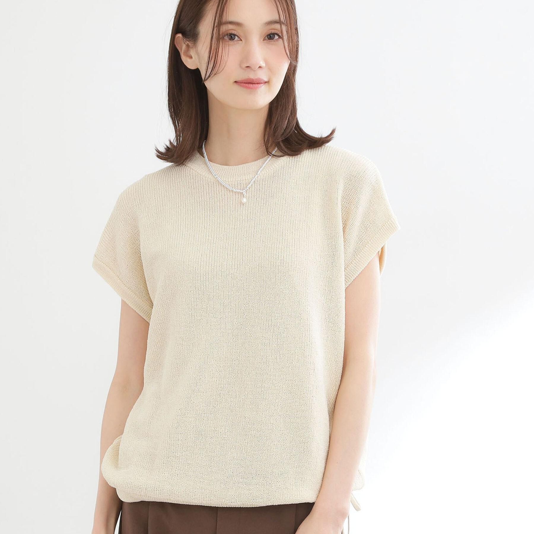 Reflect「【レイヤードにおすすめ◎】畦編みフレンチスリーブトップス」|ニット・セーター|アイボリー(004)