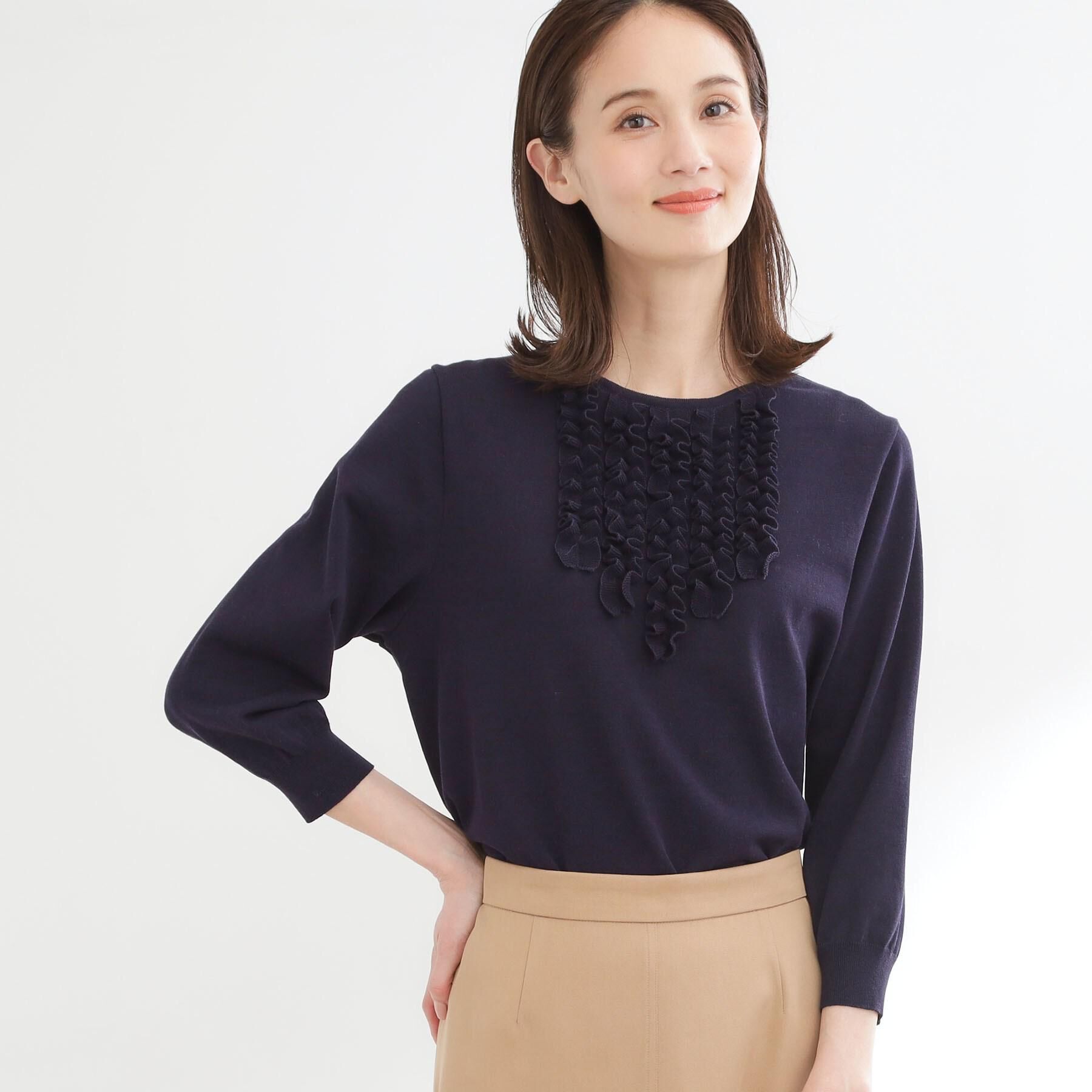 Reflect「フロントフリルデザインニット」|ニット・セーター|