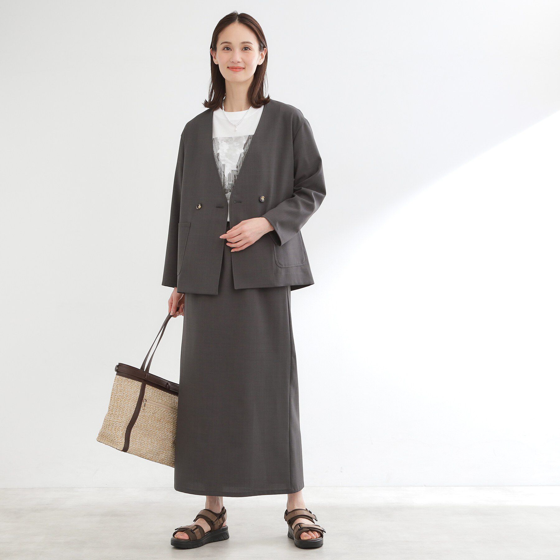 Reflect「【単品使い◎】ジャケット＋ナロースカートセット」|スーツ|