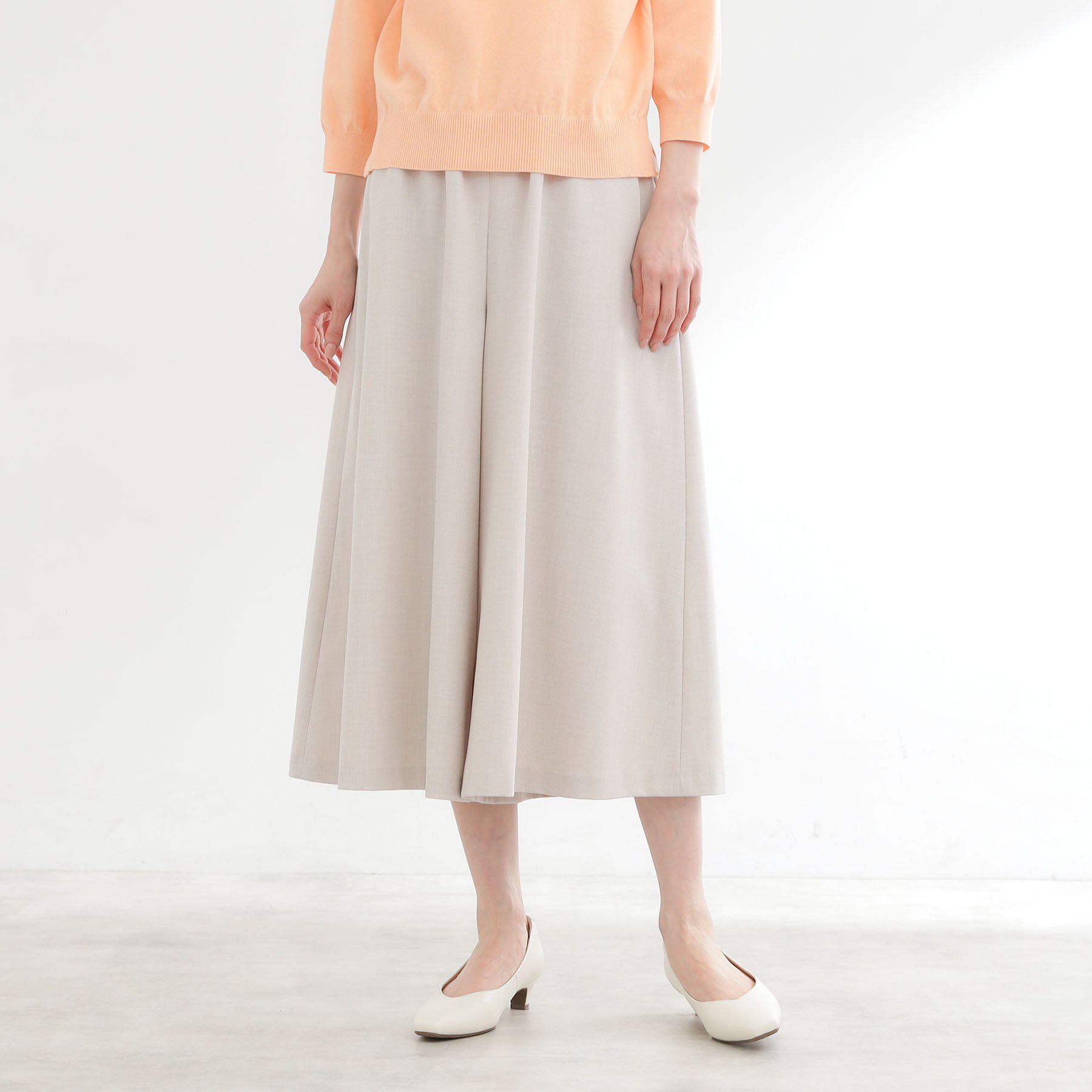 Reflect「【ウエスト総ゴム】リラクシーフレアスカーチョ」|その他|グレージュ(050)