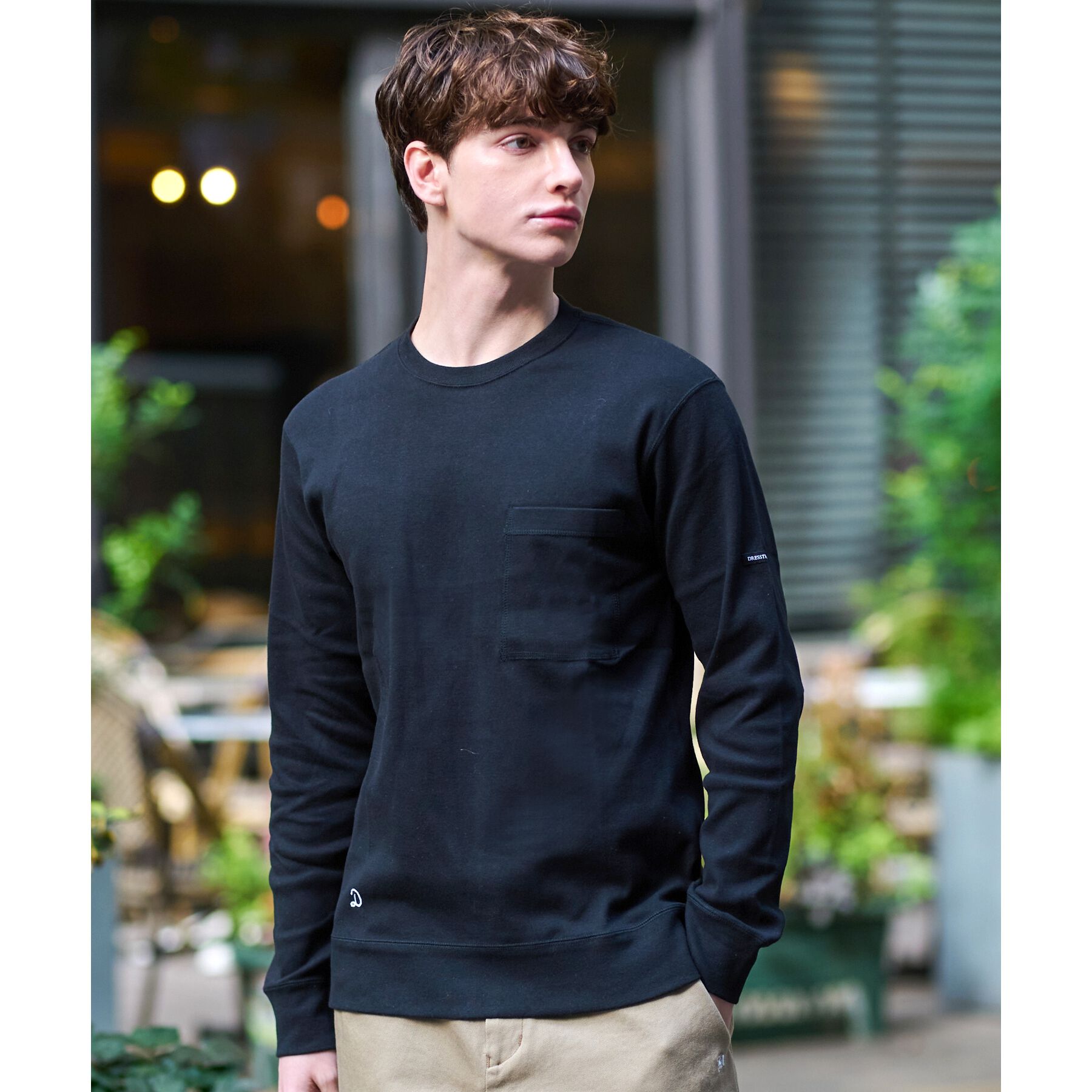 DRESSTERIOR「エクスクルーシブフライスロングTシャツ」|Tシャツ・カットソー|ブラック(019)