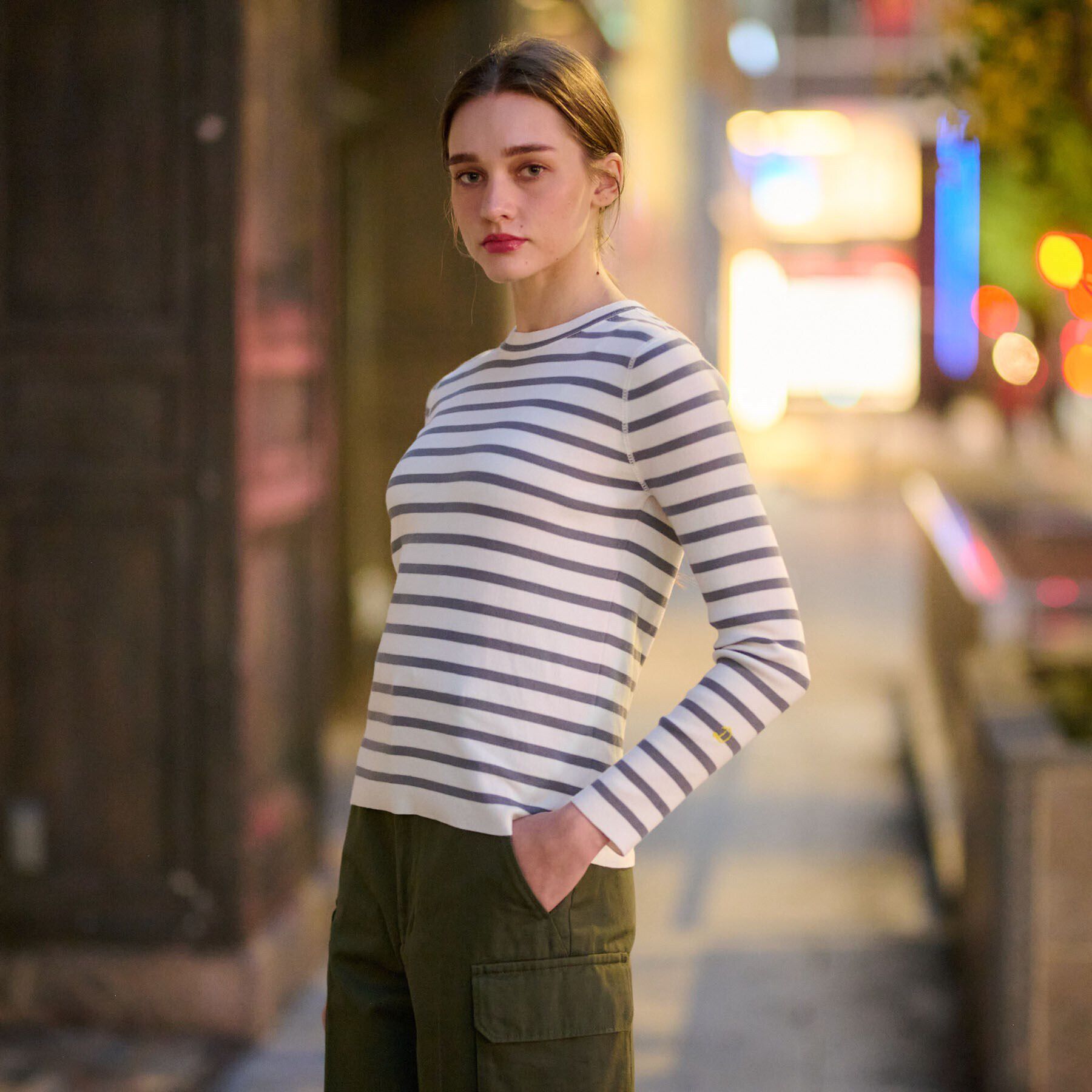 DRESSTERIOR「コットンフルニードルボーダー」|ニット・セーター|