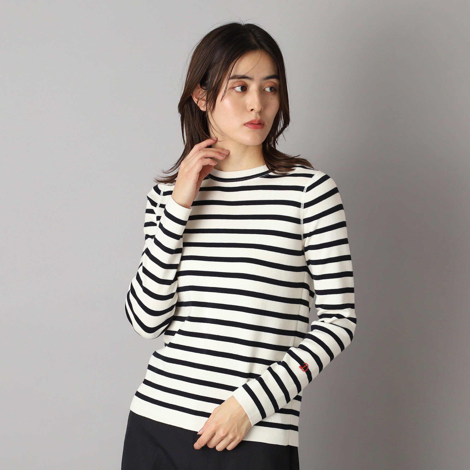 DRESSTERIOR「コットンフルニードルボーダー」|ニット・セーター|