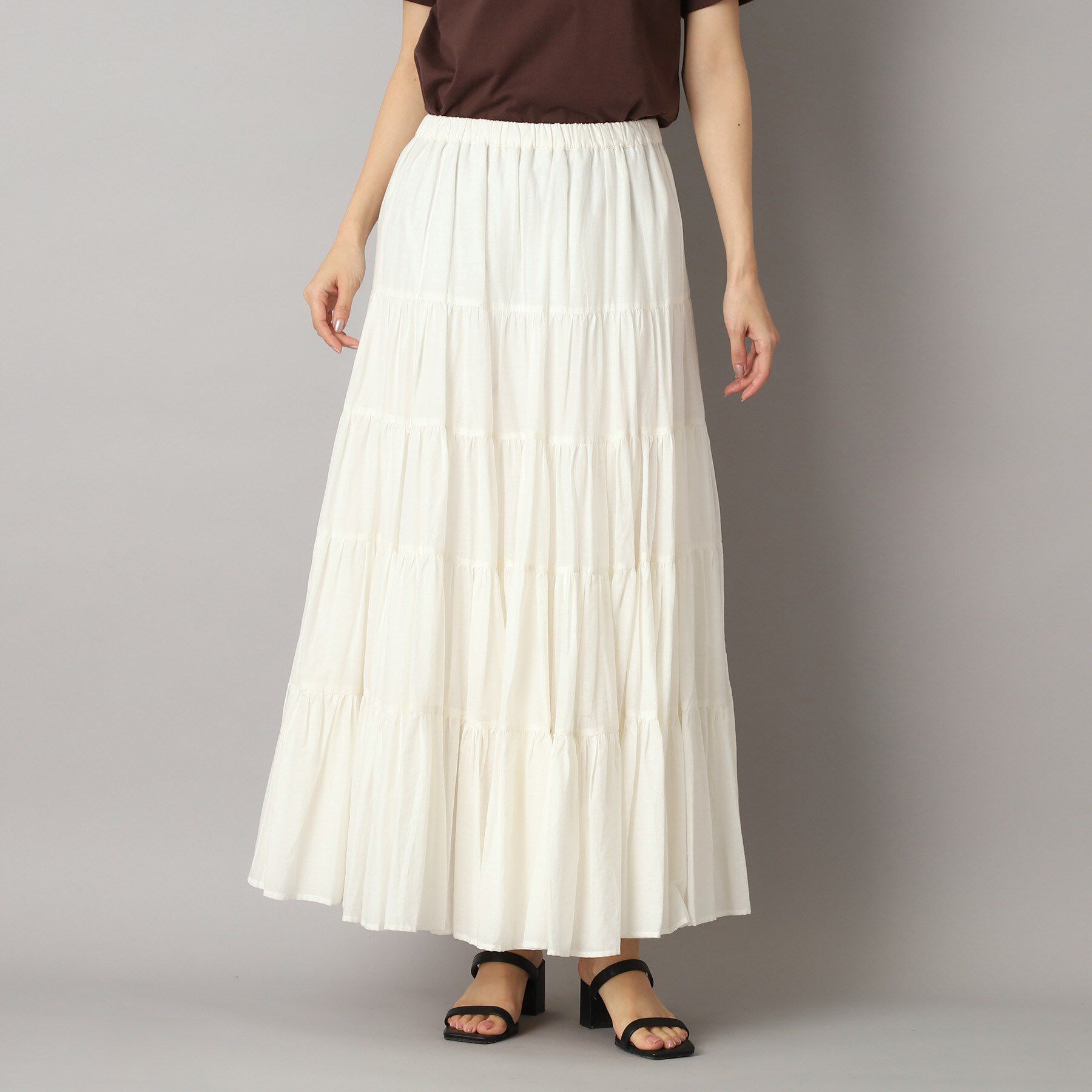 DRESSTERIOR「洗える/コットンボイルティアードスカート」|スカート|