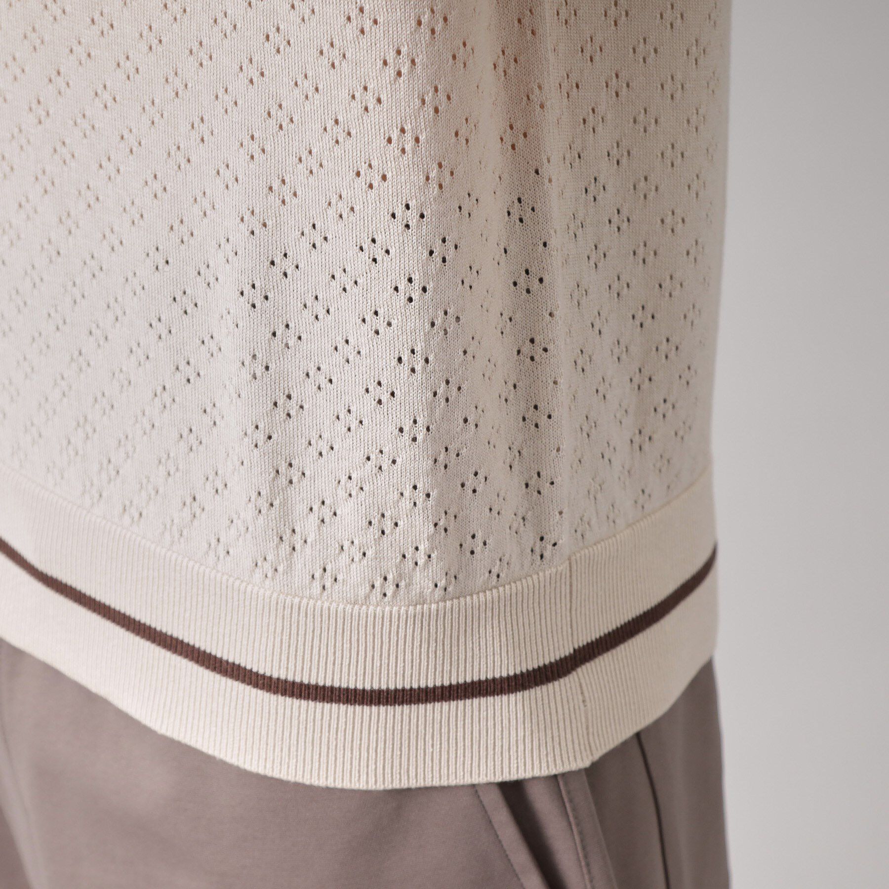 DRESSTERIOR「レースジャカード ニットポロ」|ポロシャツ|