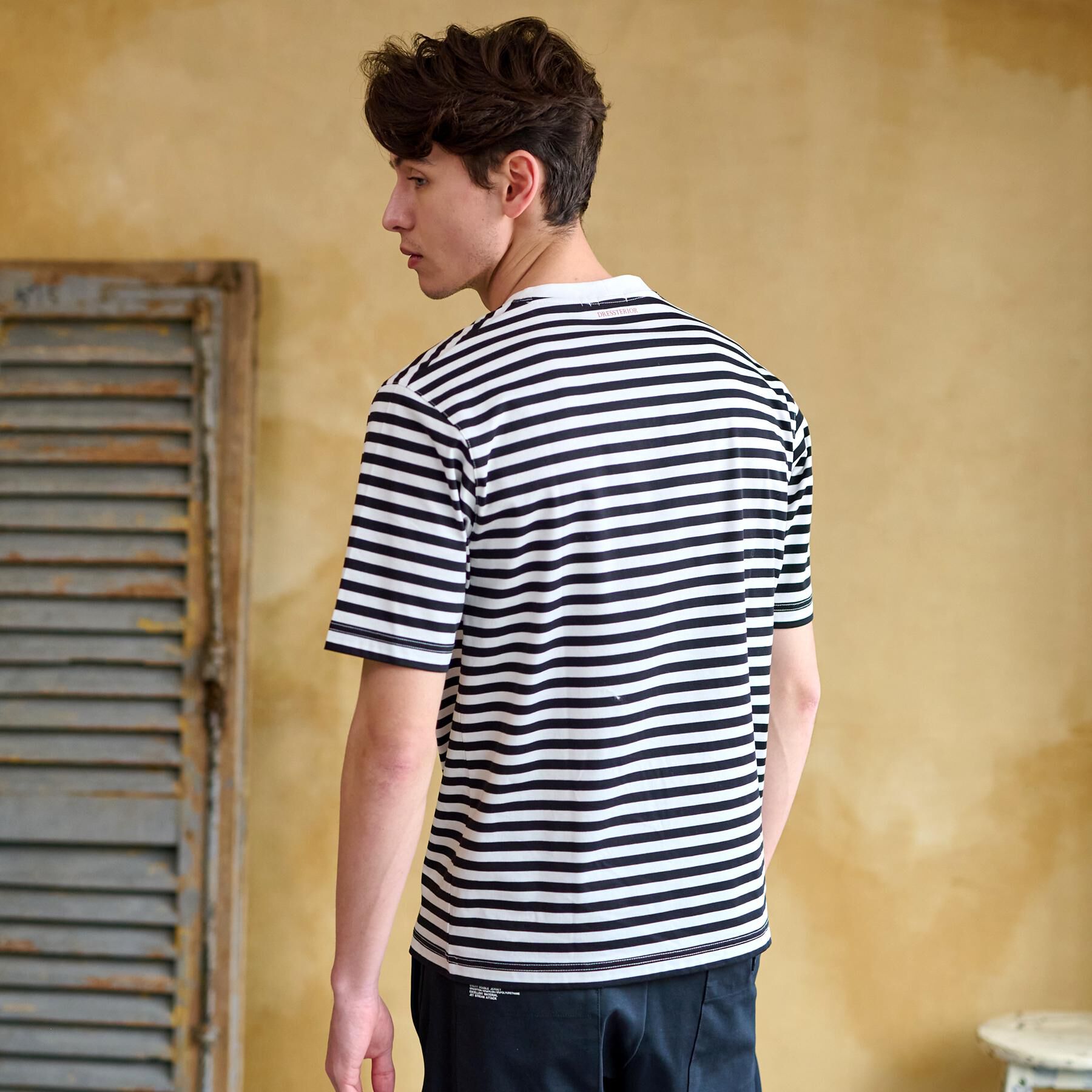 DRESSTERIOR「【接触冷感/抗菌防臭/消臭】ICE CLEAR COTTON ボーダーポケットTシャツ」|Tシャツ・カットソー|