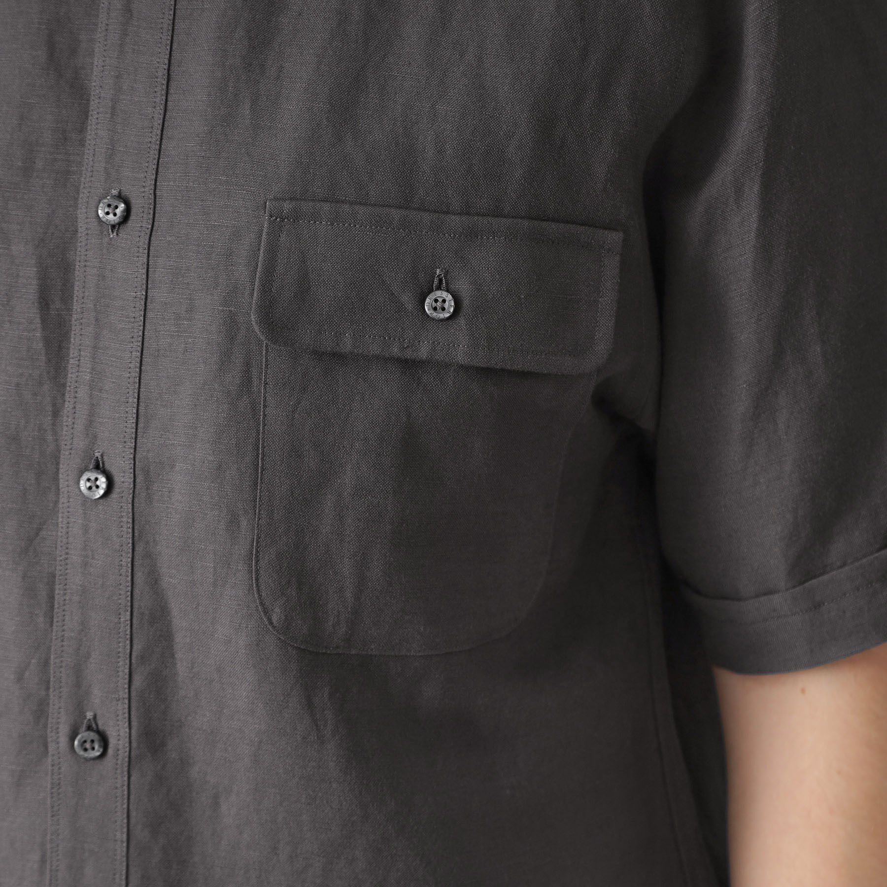 DRESSTERIOR「リネンレーヨン ハーフスリーブシャツ」|シャツ・ブラウス|