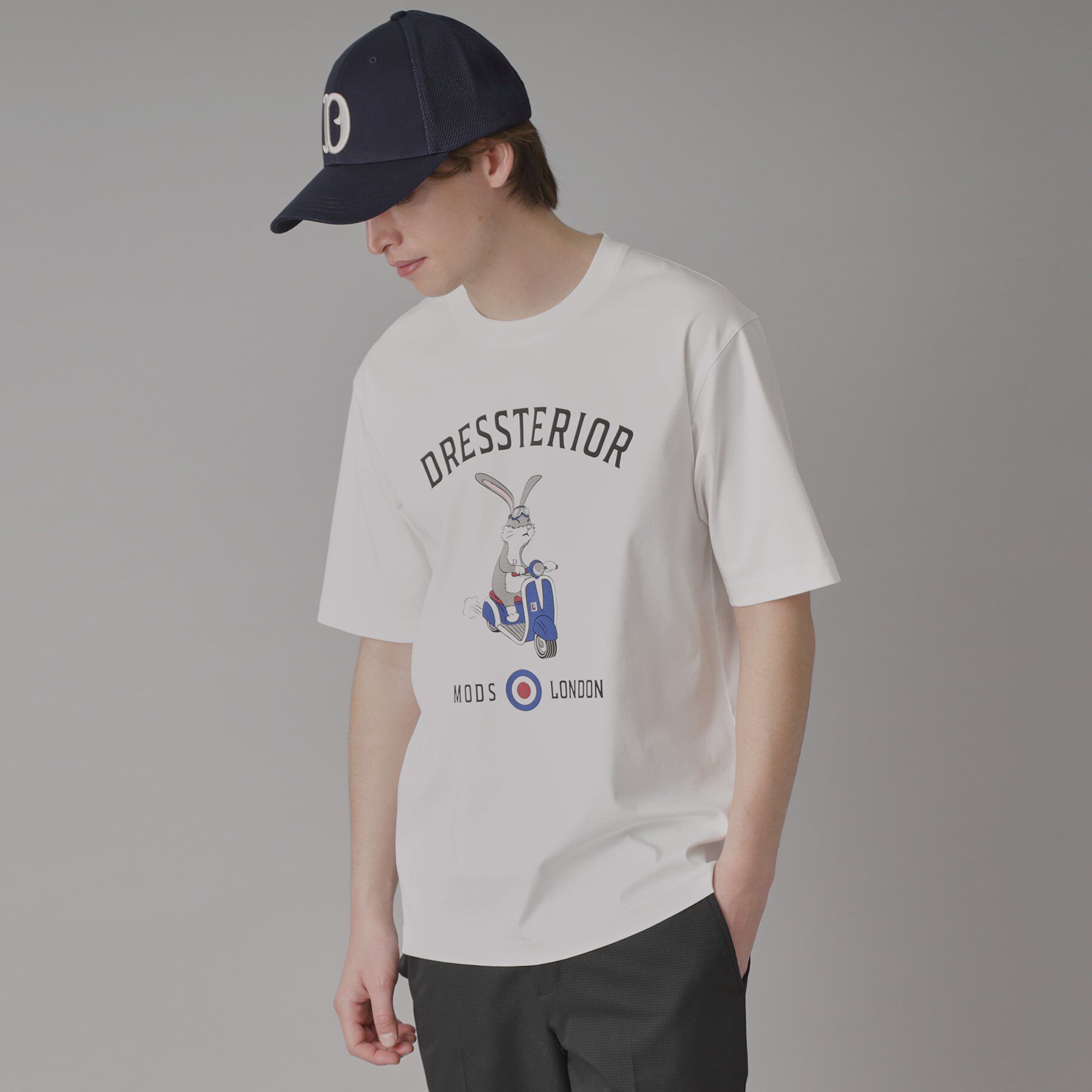 DRESSTERIOR「【接触冷感/抗菌防臭/消臭】ICE CLEAR COTTON ロンドンラビットTシャツ」|Tシャツ・カットソー|