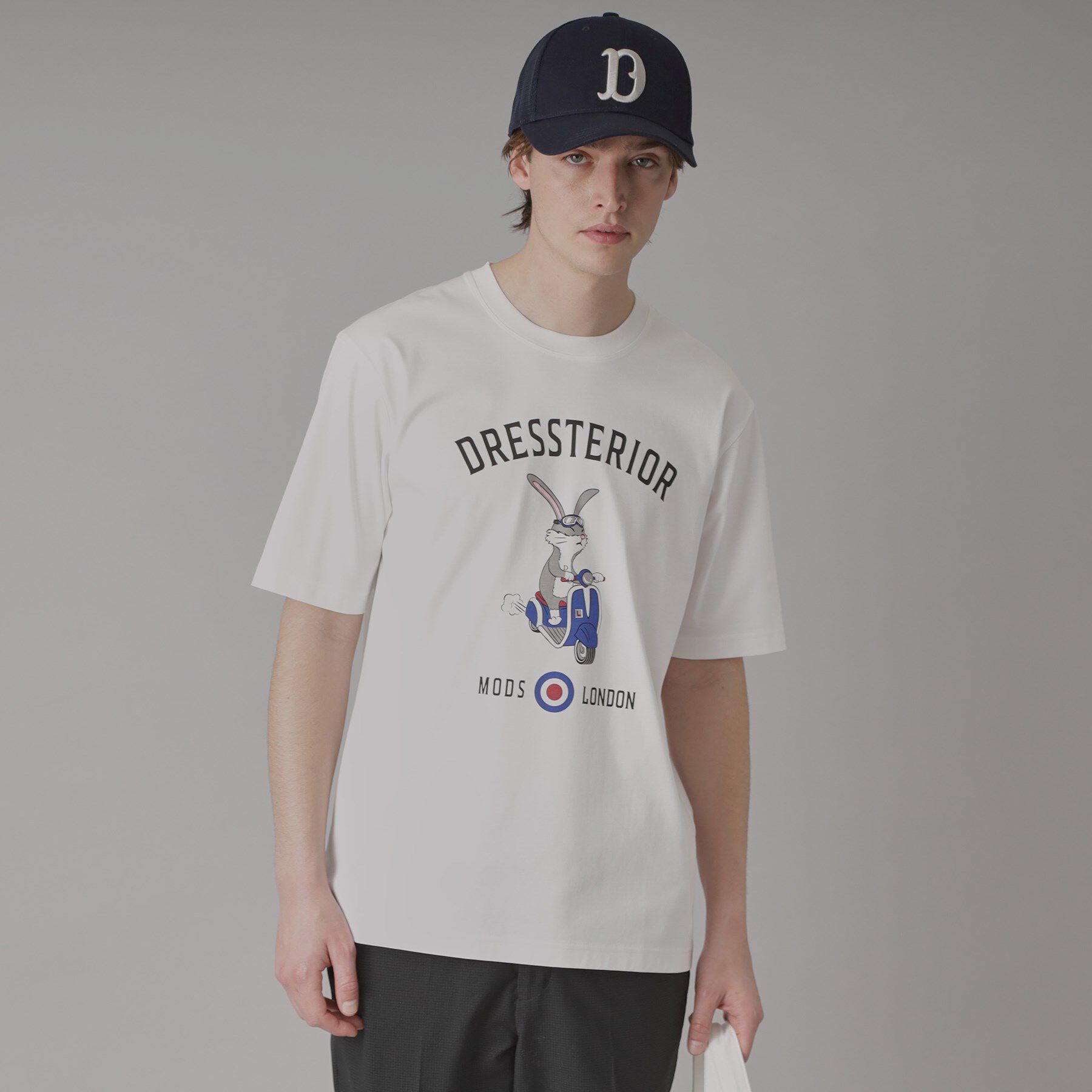 DRESSTERIOR「【接触冷感/抗菌防臭/消臭】ICE CLEAR COTTON ロンドンラビットTシャツ」|Tシャツ・カットソー|