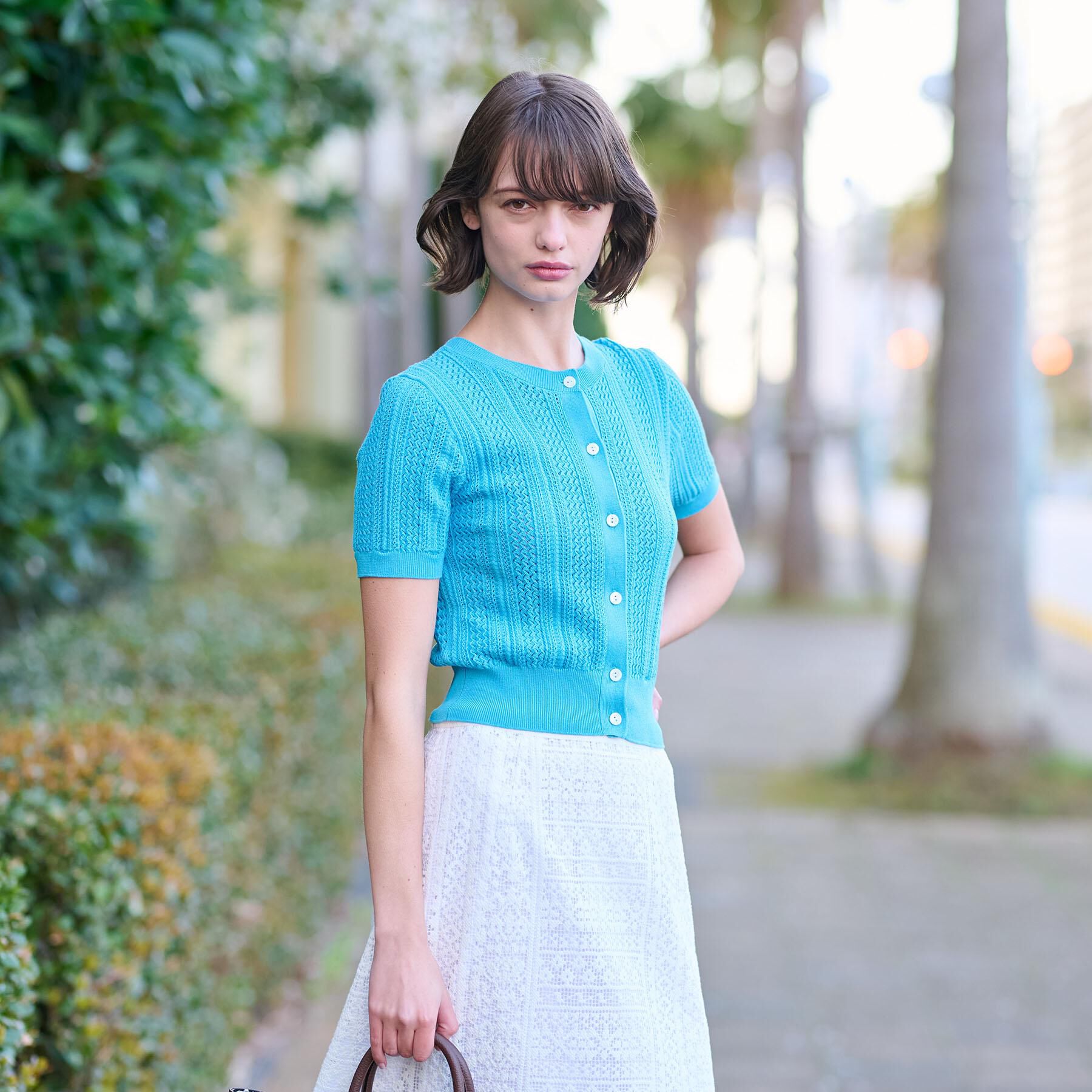 DRESSTERIOR「【前後2WAY/ショート丈】2WAYレースニット」|ニット・セーター|