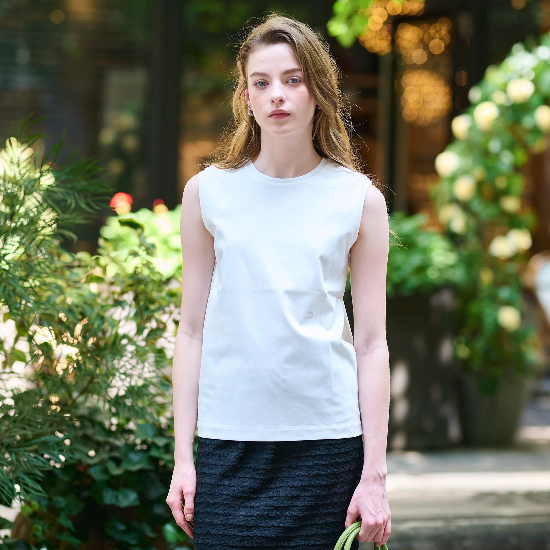 DRESSTERIOR「【接触冷感/抗菌防臭/消臭】アイスクリアコットンノースリーブT」|Tシャツ・カットソー|