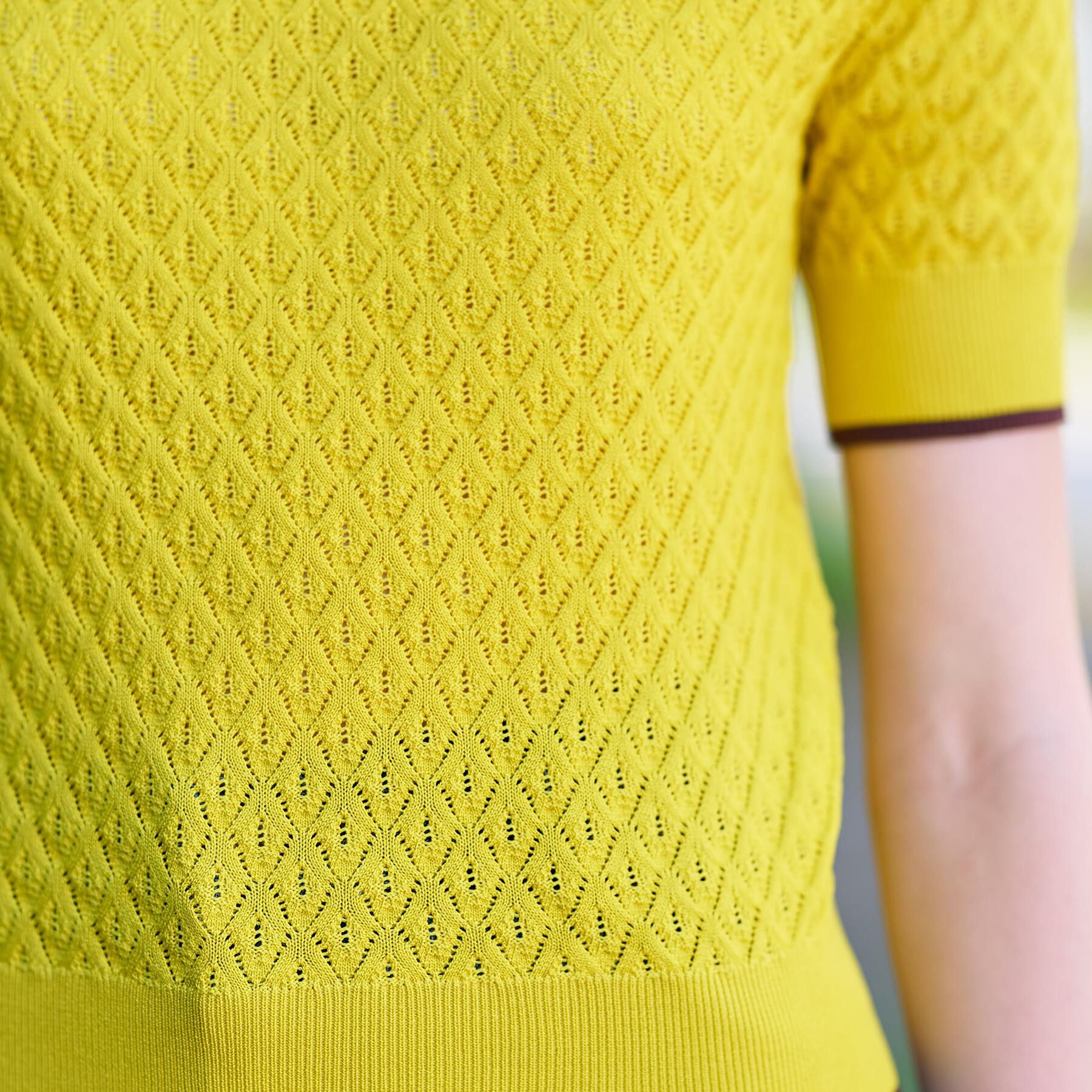 DRESSTERIOR「【6色展開/オンオフ】レース編みハーフスリーブニット」|ニット・セーター|