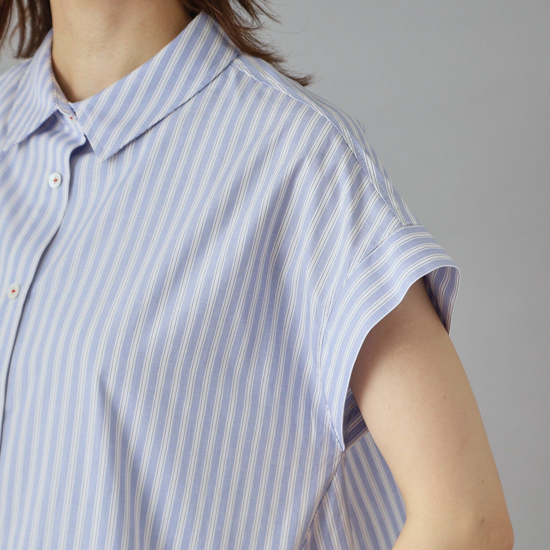 DRESSTERIOR「【洗える/コットン100％】イレギュラーヘムストライプシャツ」|シャツ・ブラウス|