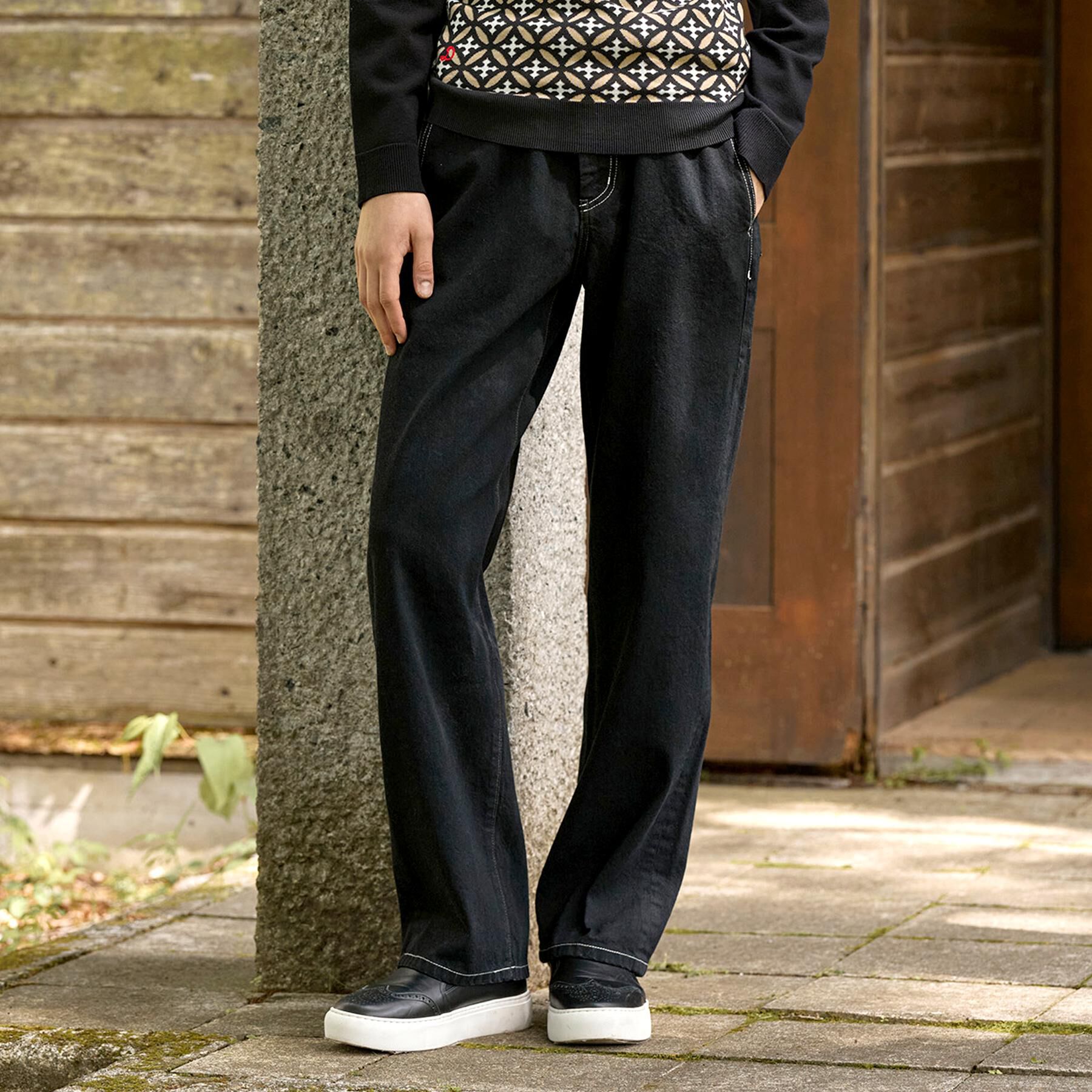 DRESSTERIOR「【セットアップ可】CONEデニム ワイドパンツ」|デニム|ブラック(019)