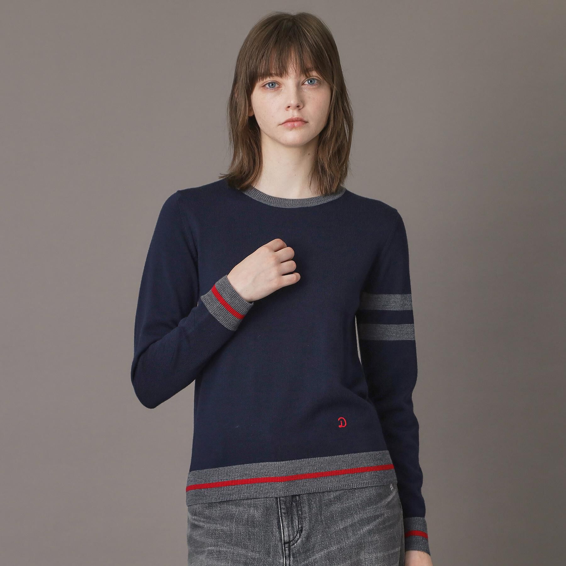 DRESSTERIOR「ファインメリノクルーネックラインプルオーバー」|ニット・セーター|