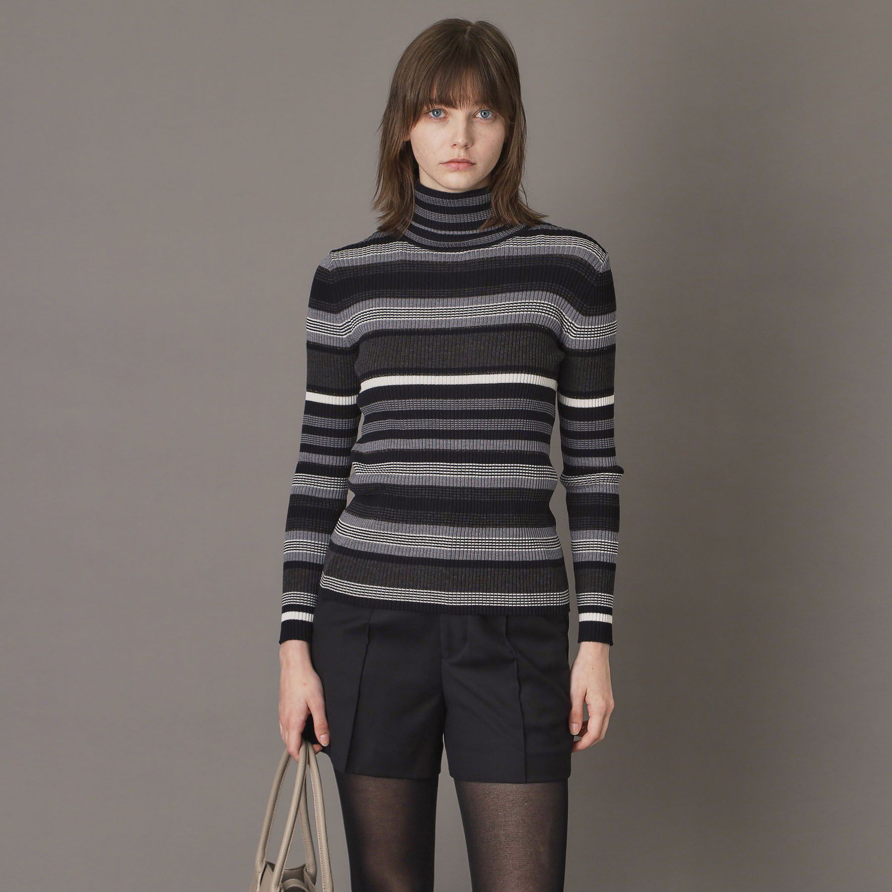 DRESSTERIOR「シルクブレンドメリノウールリブプルオーバー」|ニット・セーター|