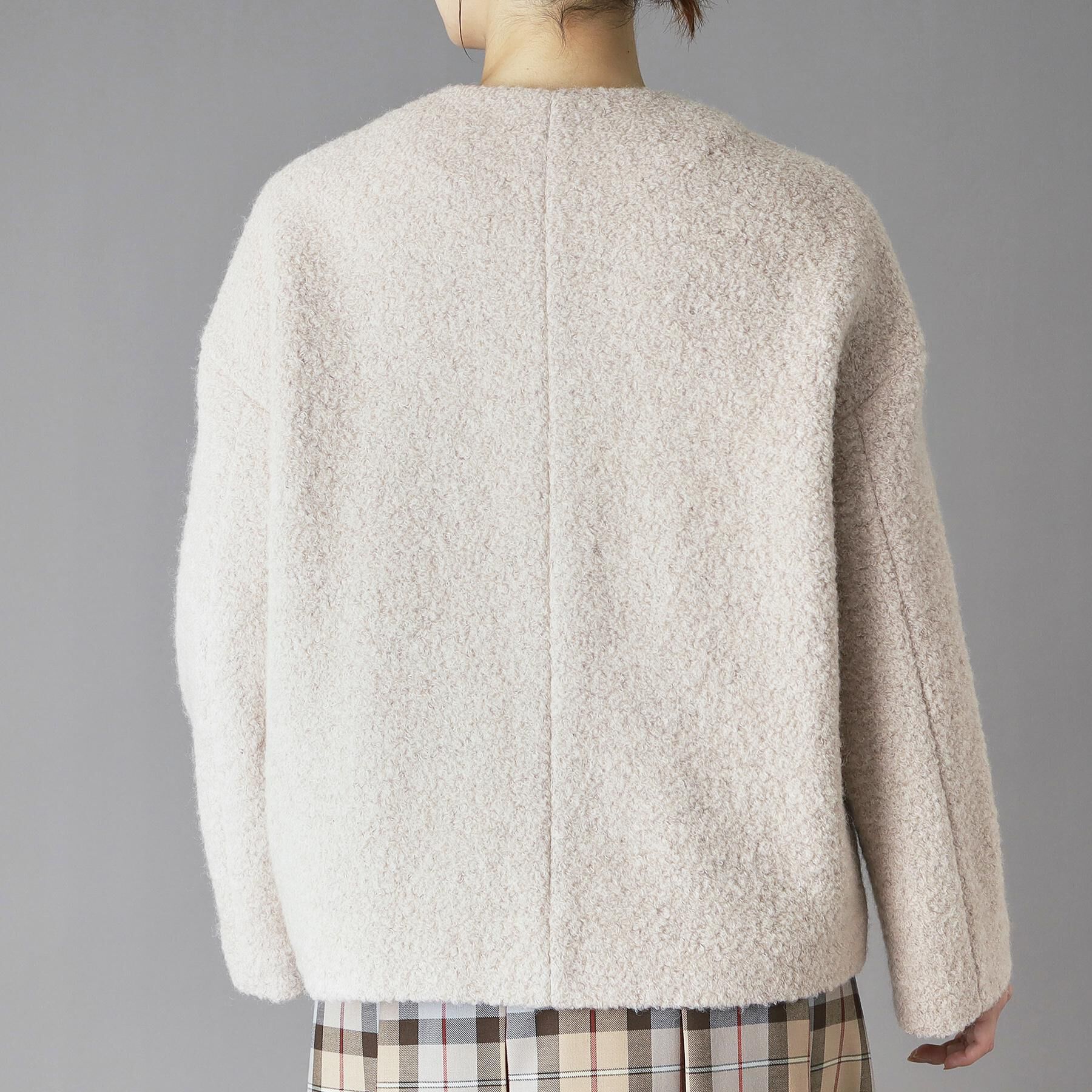 DRESSTERIOR「ループヤーンショートジャケット」|ノーカラーコート|