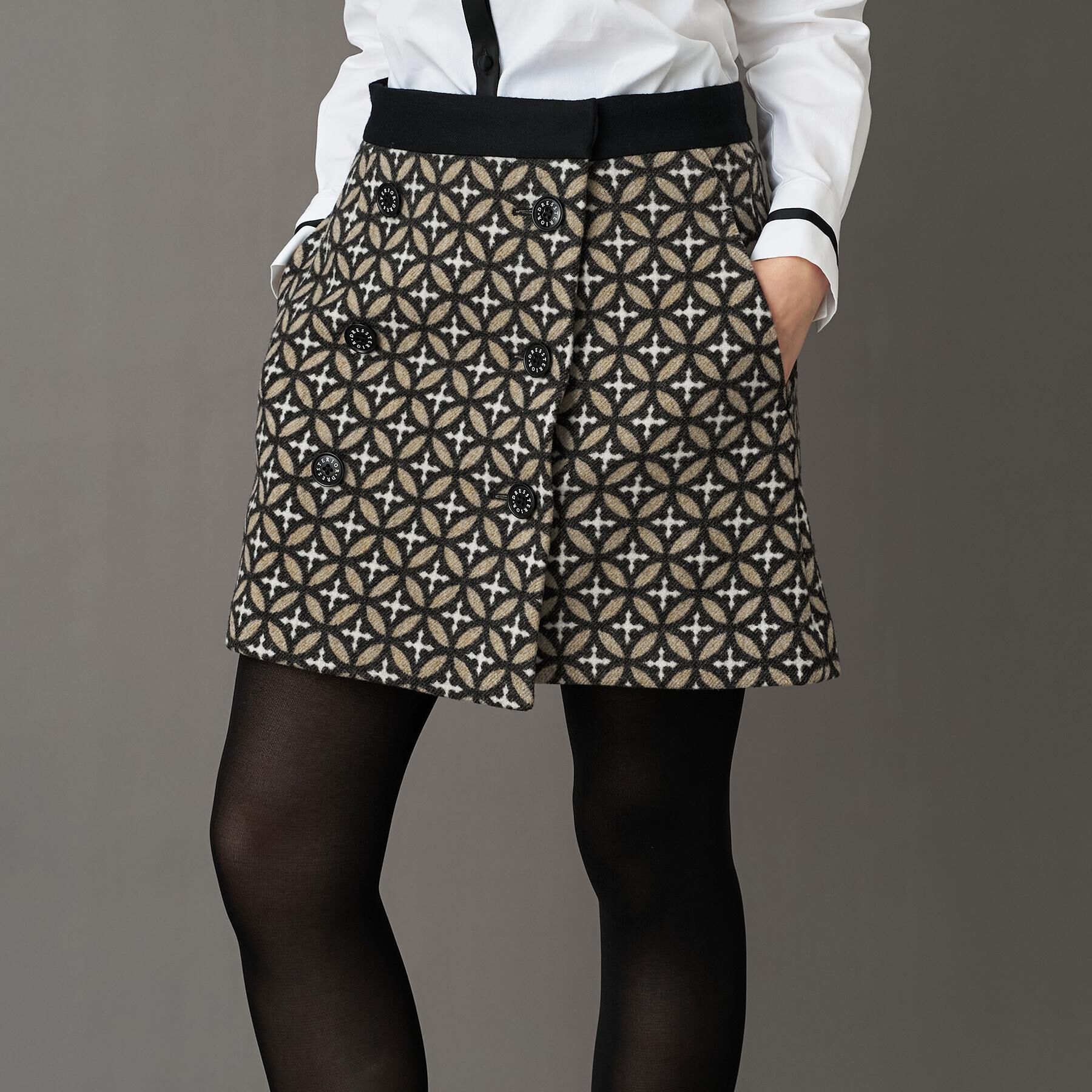 DRESSTERIOR「オーバーラップジャカードミニスカート」|スカート|