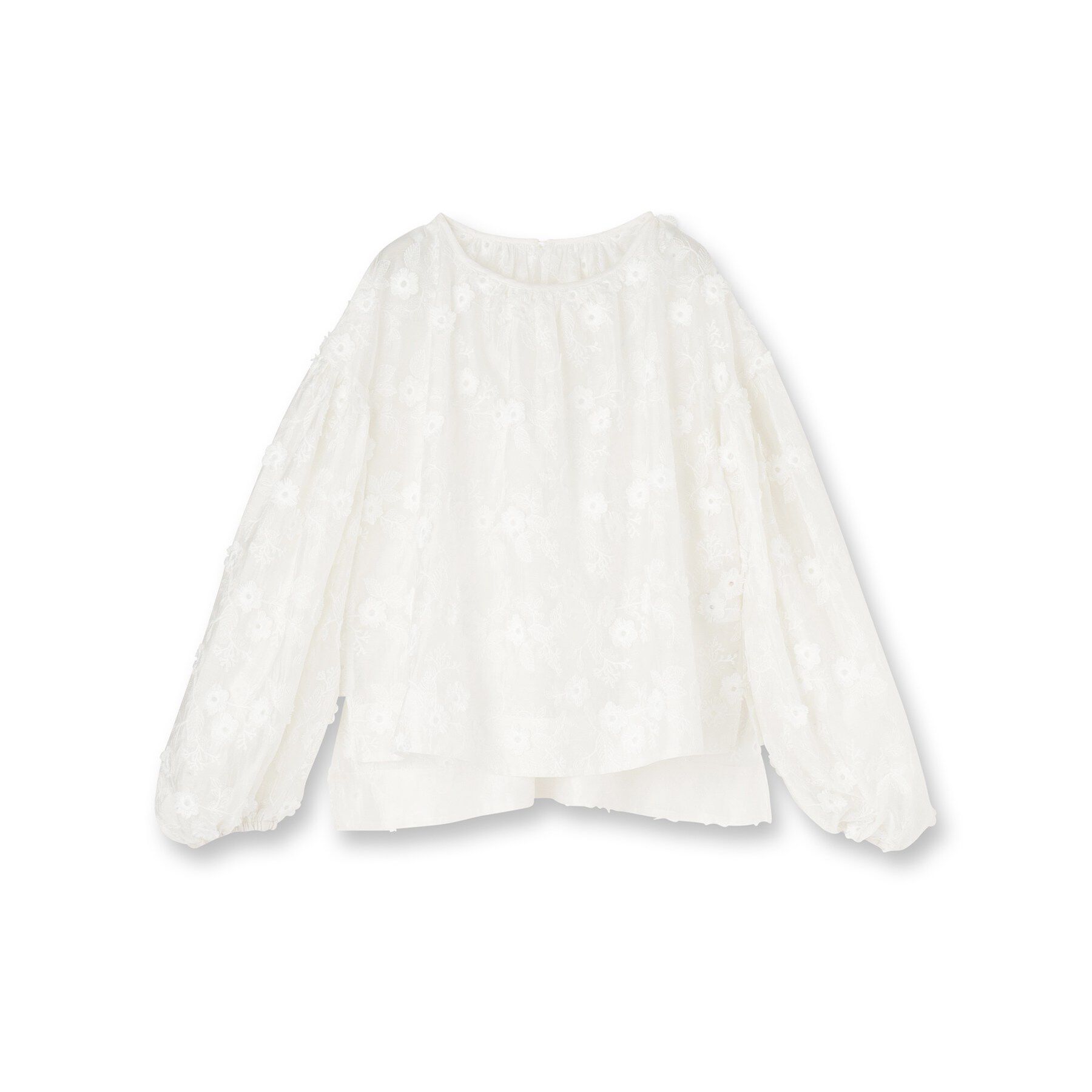 DRESSTERIOR「【着映え/ウォッシャブル】フラワーエンブロイダリーボリュームブラウス」|シャツ・ブラウス|