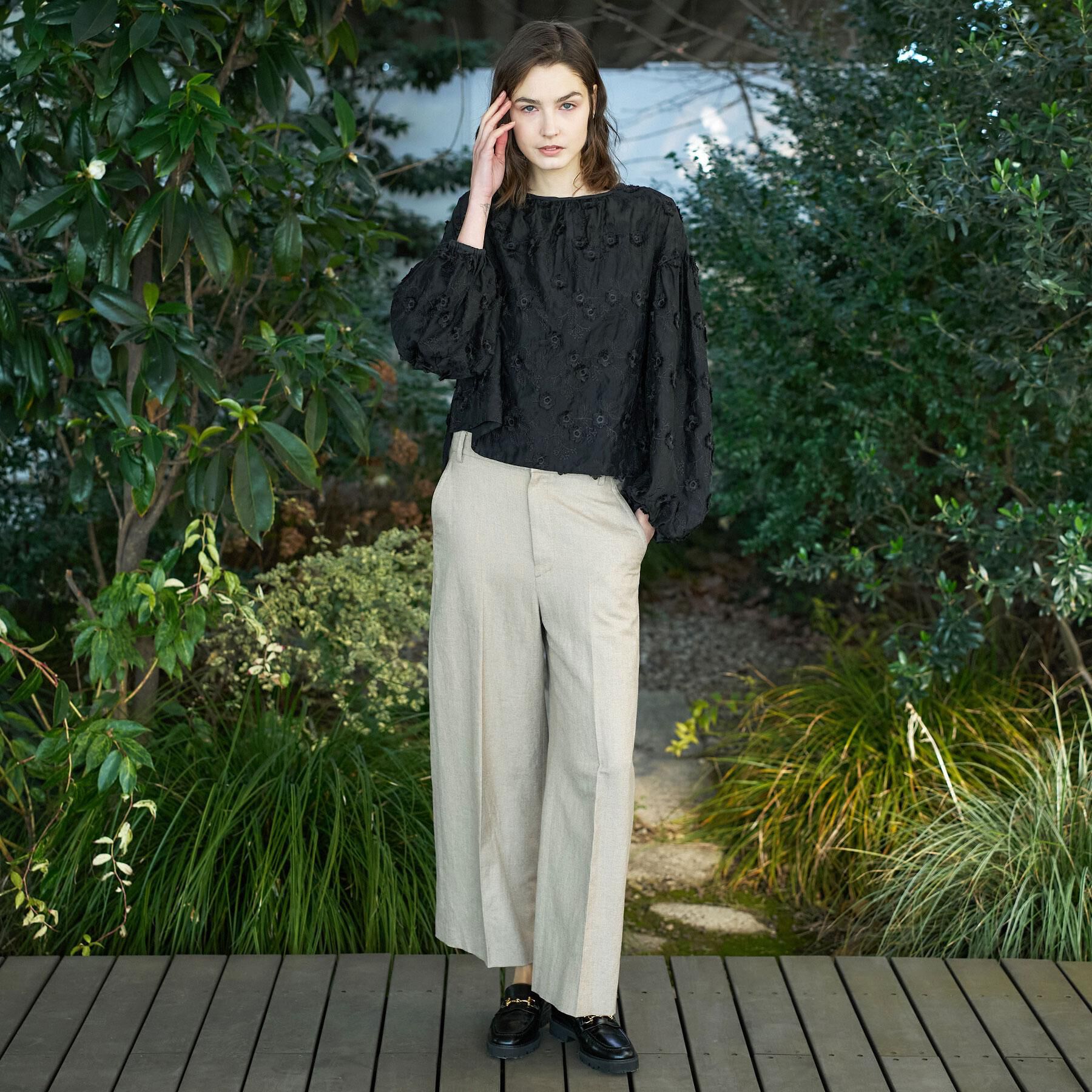 DRESSTERIOR「【着映え/ウォッシャブル】フラワーエンブロイダリーボリュームブラウス」|シャツ・ブラウス|