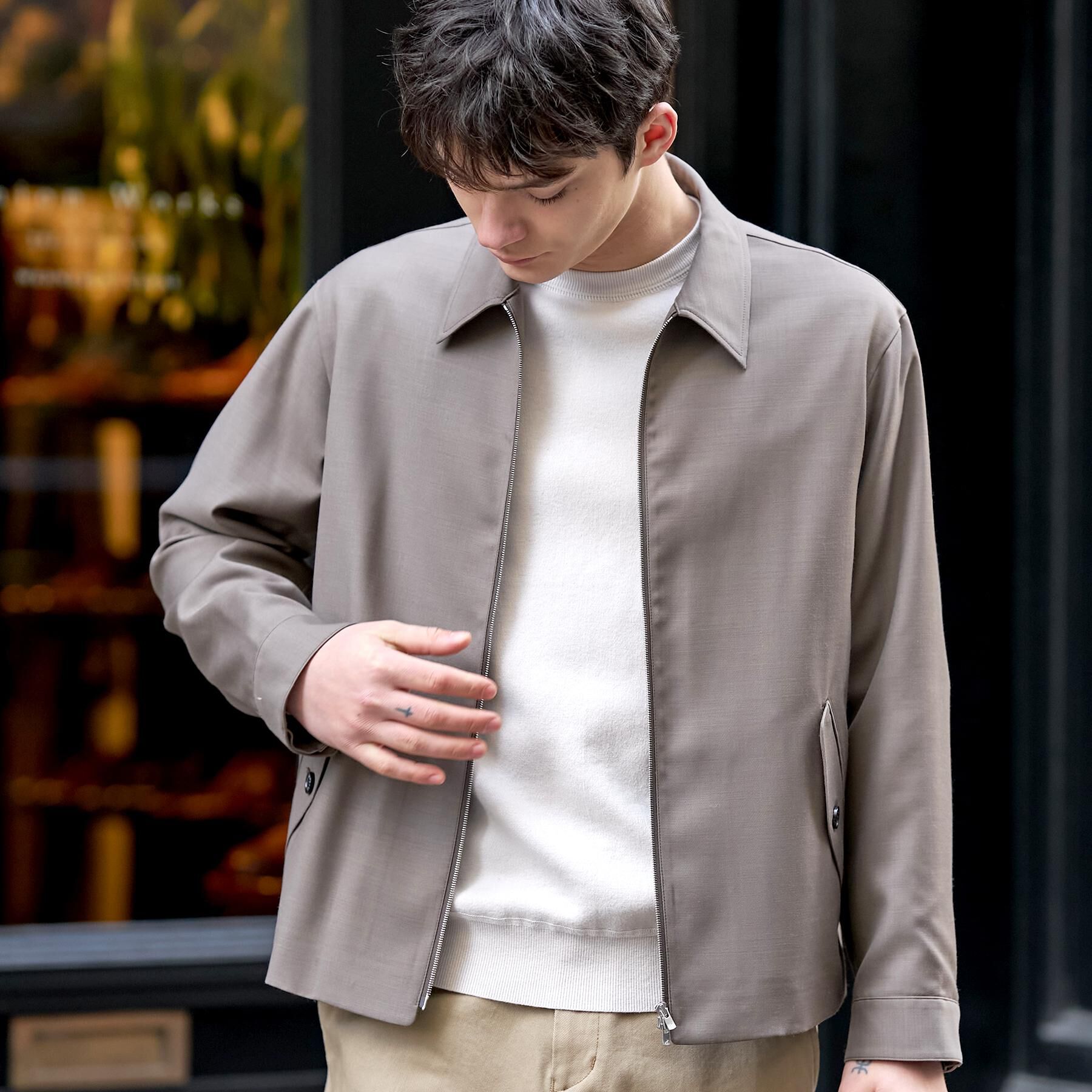 DRESSTERIOR「【家庭洗濯可】ウォッシャブル ウールハリントン ジャケット」|ブルゾン・スタジャン|