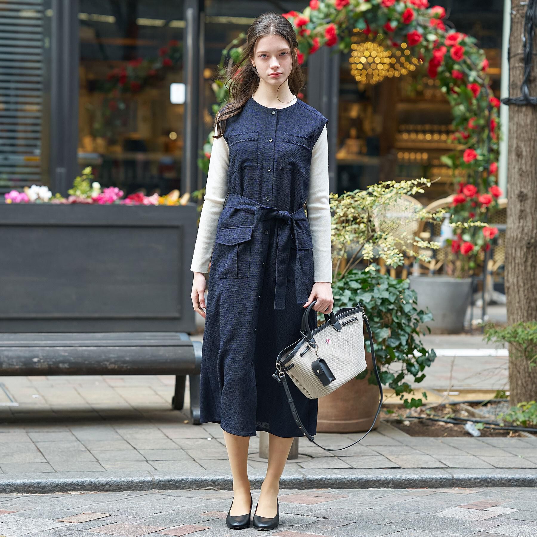 DRESSTERIOR「ウォッシャブル ツイードライク ワンピース」|ワンピース|