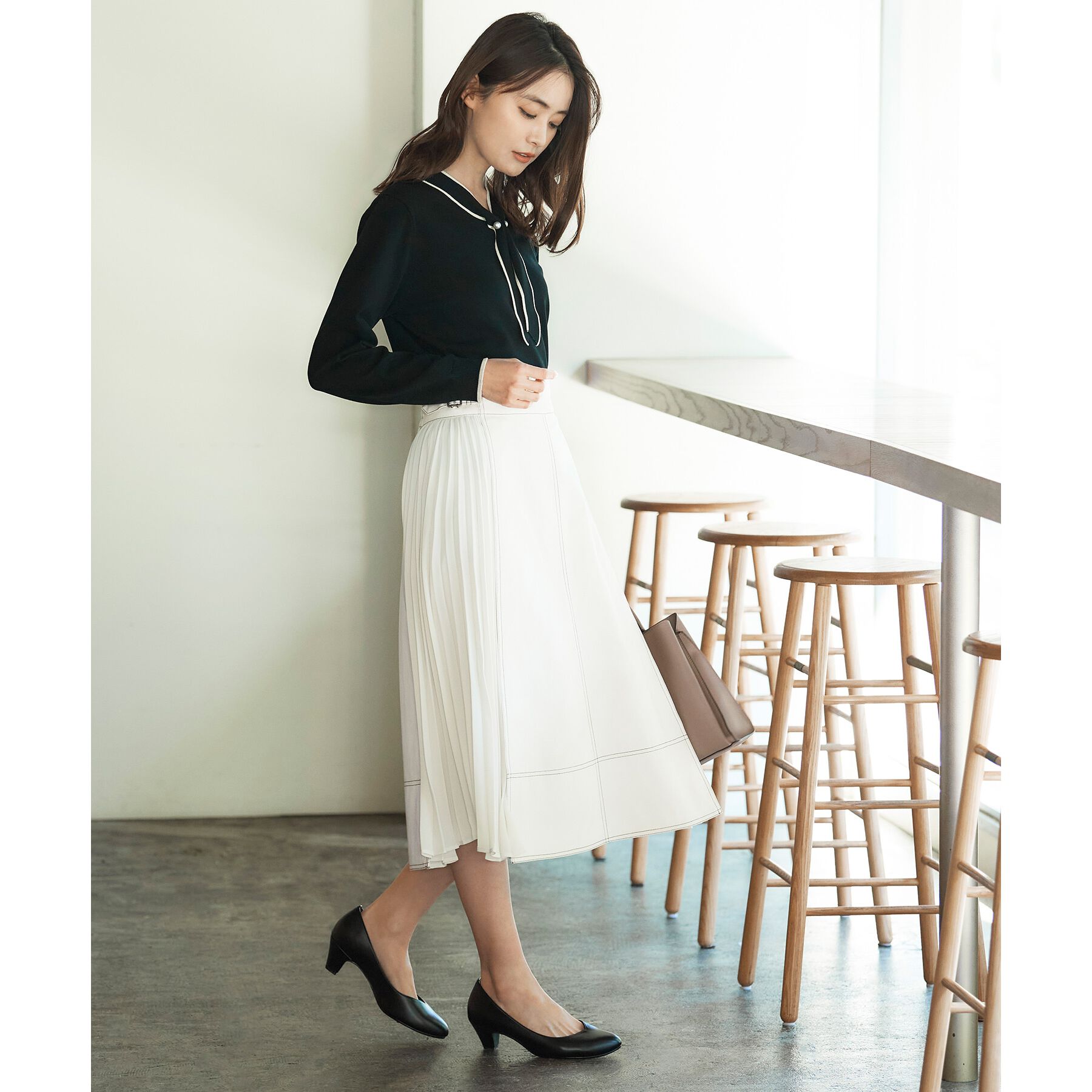 grove「グローブ人気のスカート！デニムサイドプリーツスカート」|スカート|