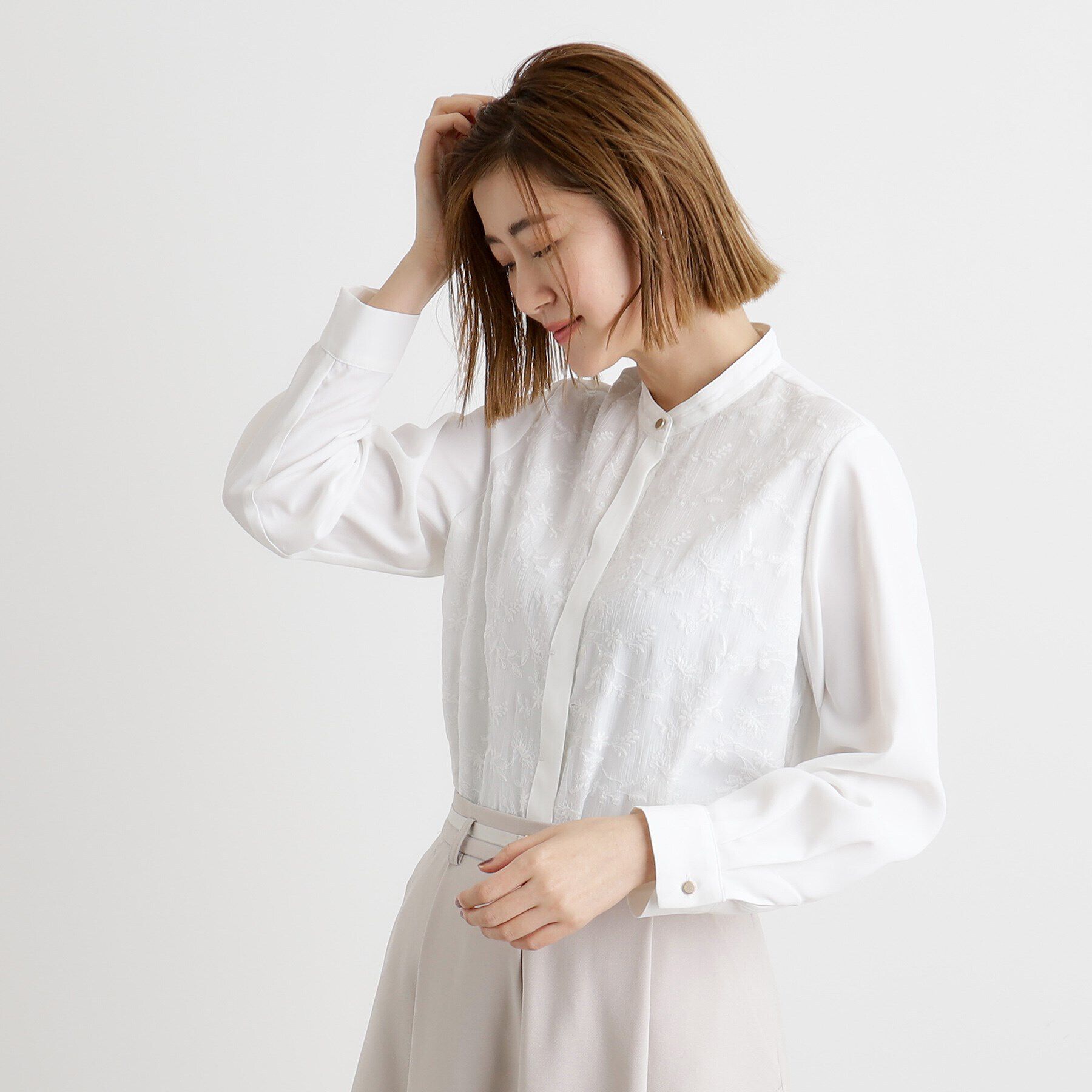 grove「刺繍シャツブラウス」|シャツ・ブラウス|オフホワイト(003