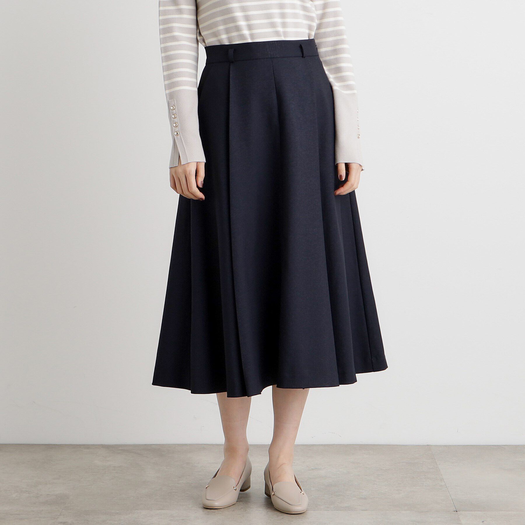 grove「ベルト付きラメツイルフレアスカート」|スカート|