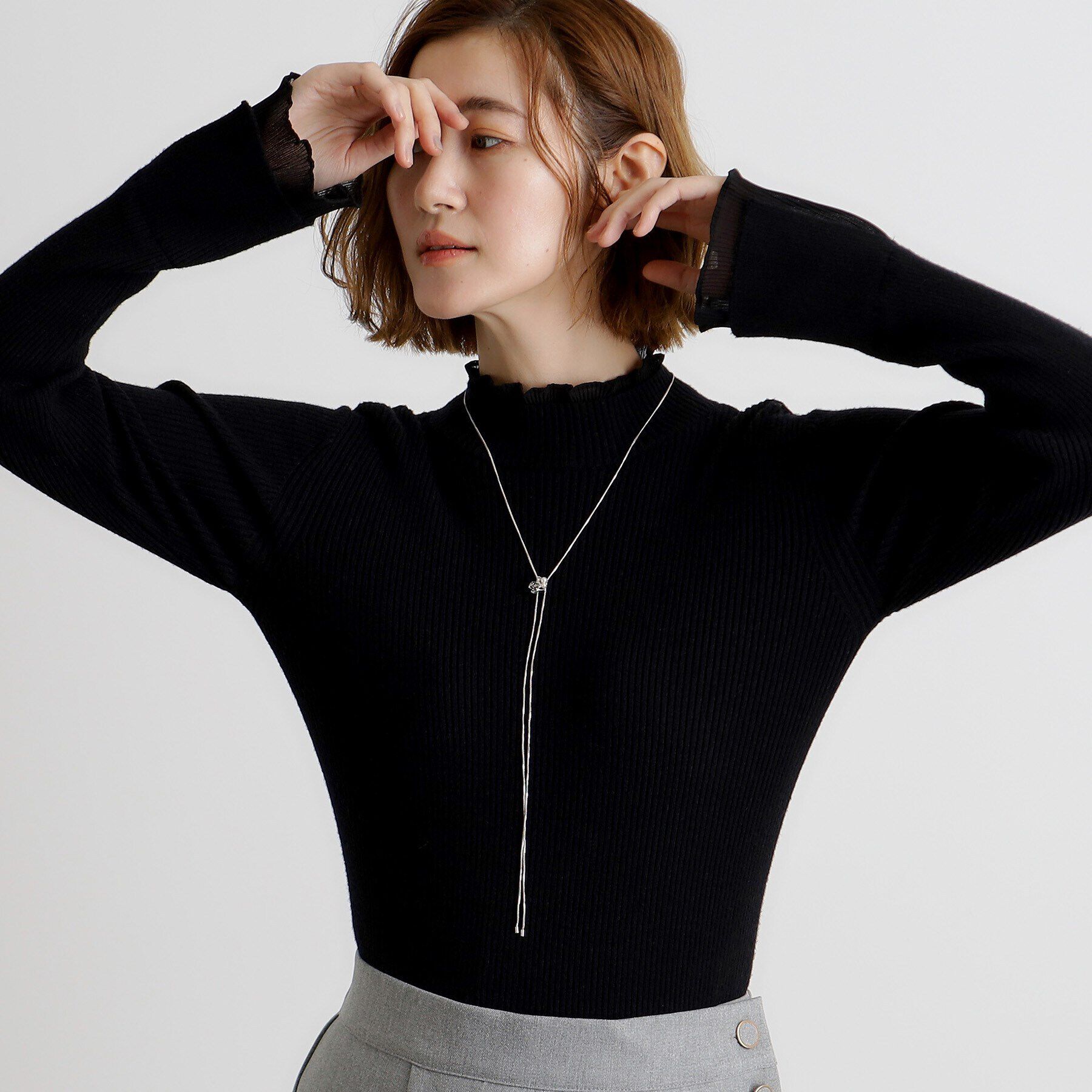 grove「メタルローズループタイネックレス」|ネックレス|