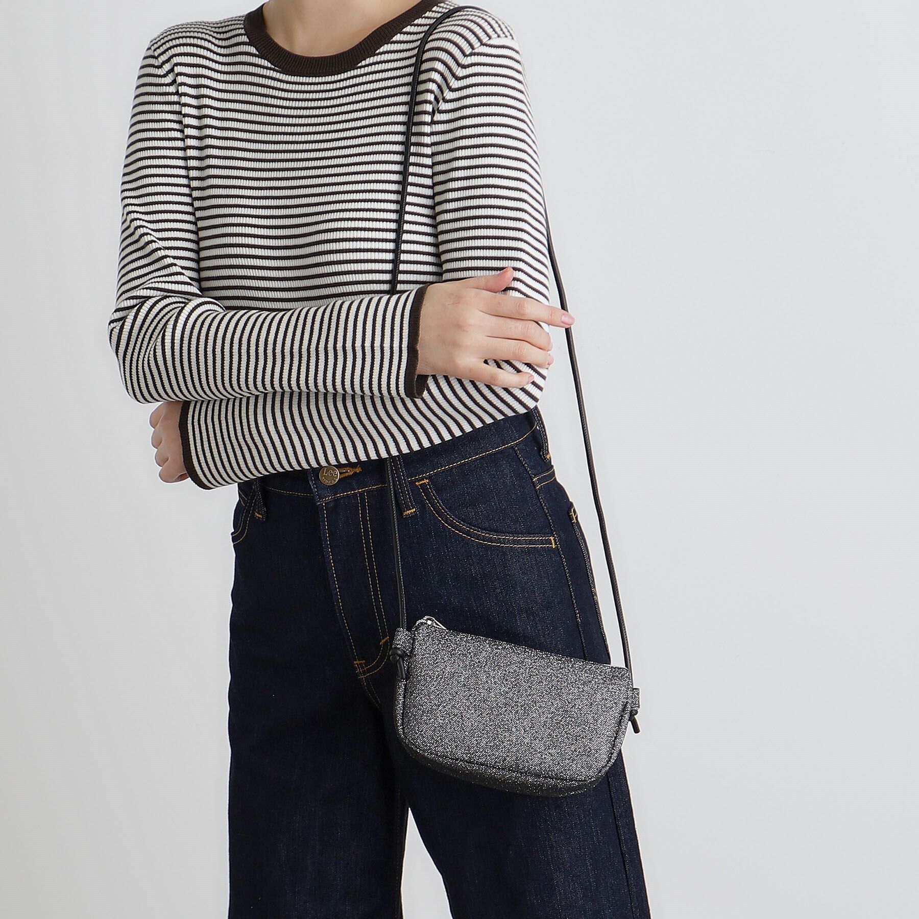 grove「ラメラウンドミニショルダー」|ショルダー・メッセンジャー|ブラックシルバー(0