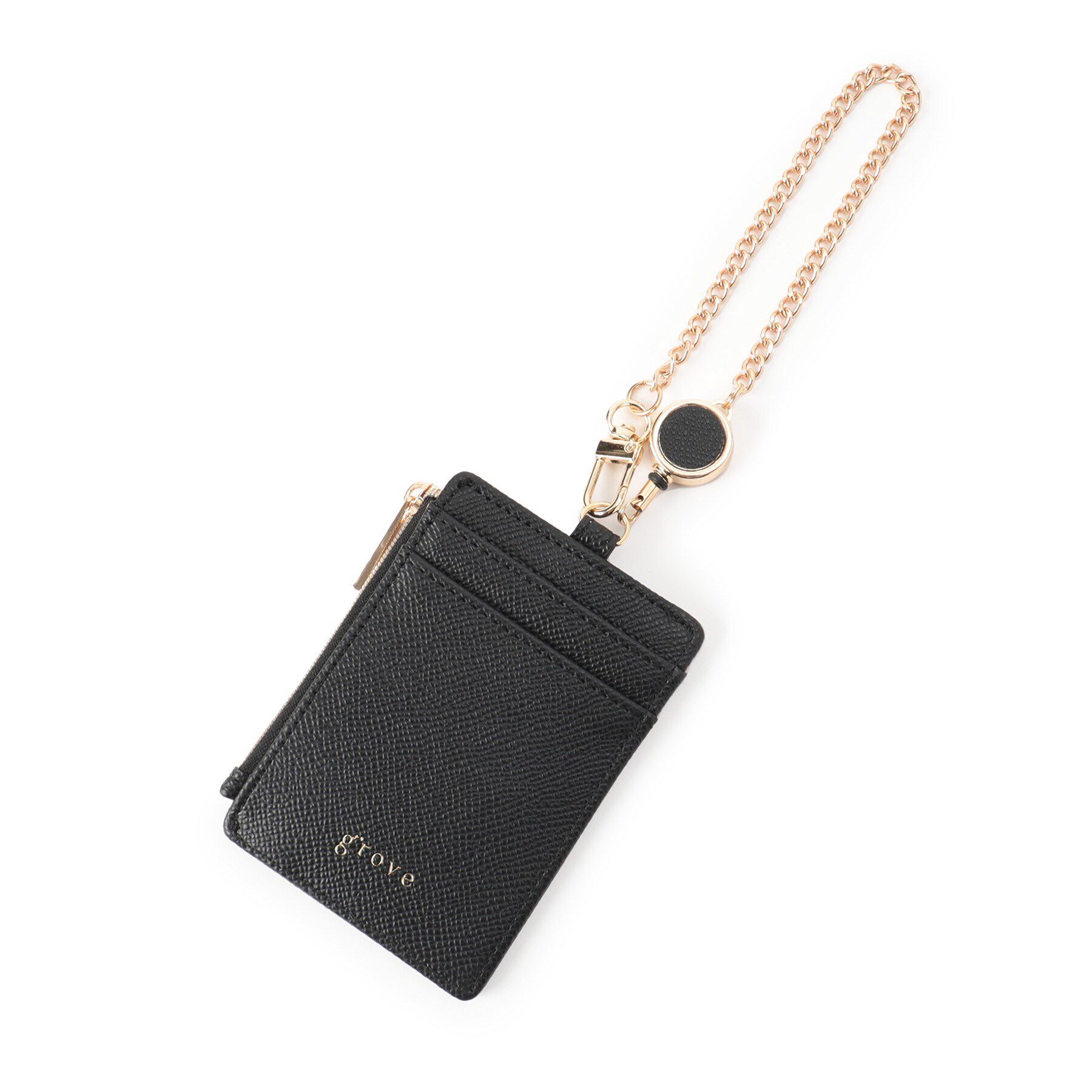 grove「キーリング付きリールパスケース」|その他|ブラック(019)