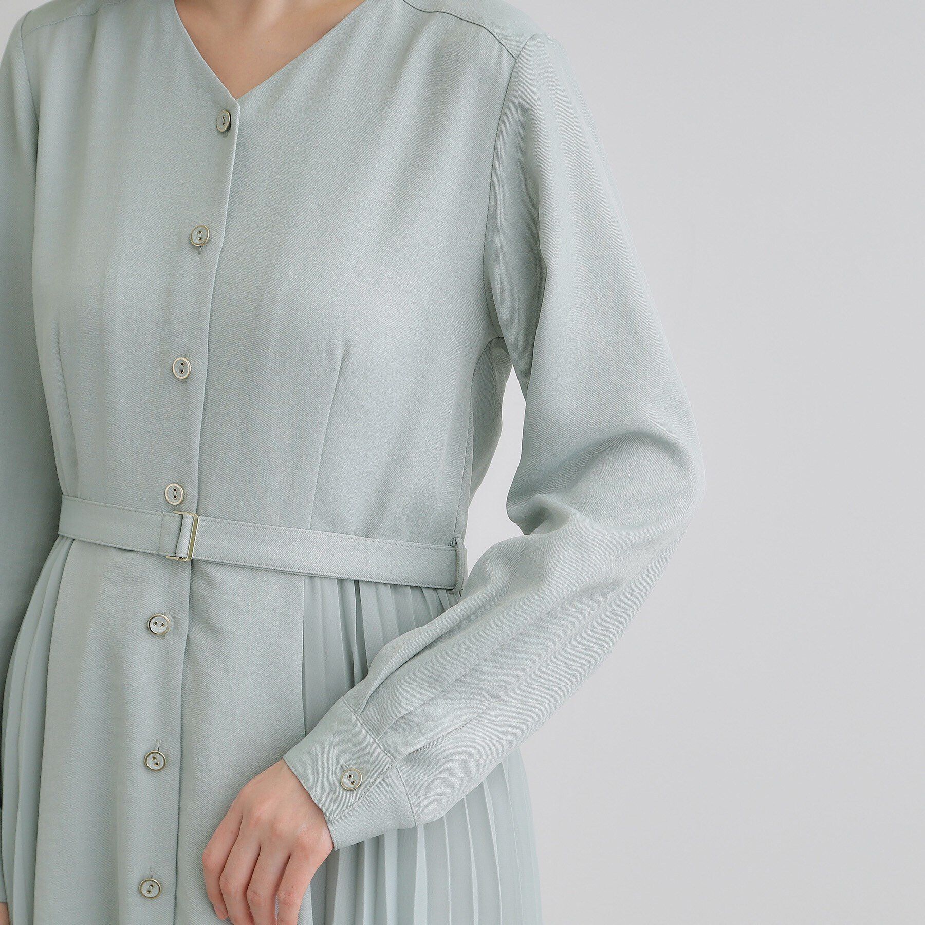 grove「サイドプリーツシャツワンピース」|ワンピース|