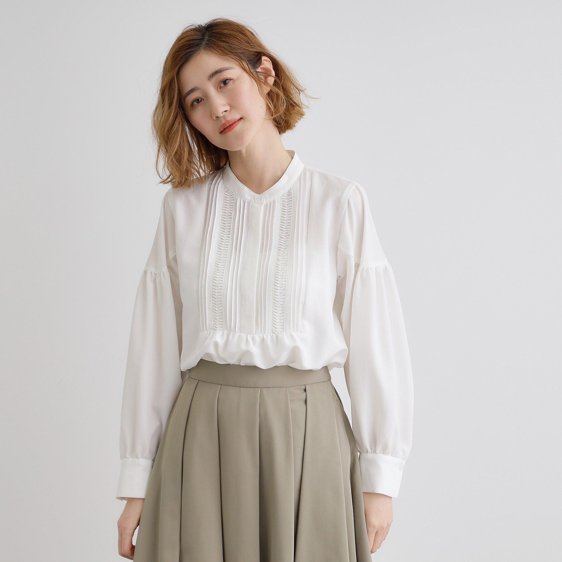 grove「ピンタックボリュームスリーブブラウス」|シャツ・ブラウス|