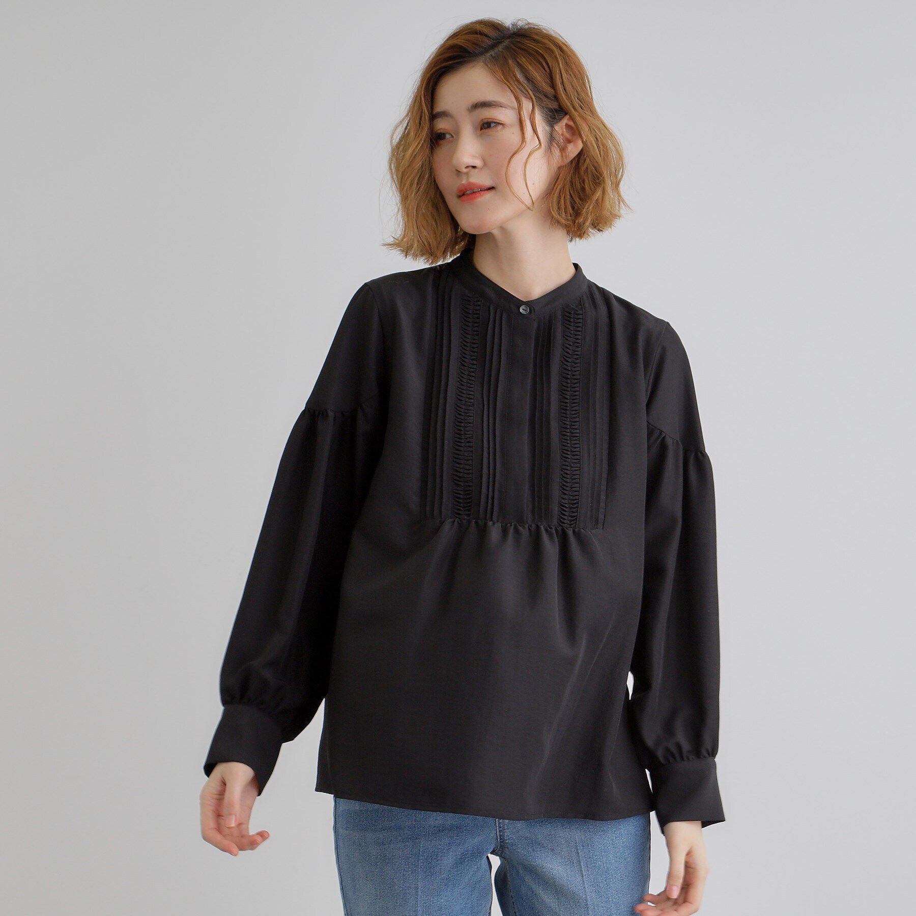 grove「ピンタックボリュームスリーブブラウス」|シャツ・ブラウス|