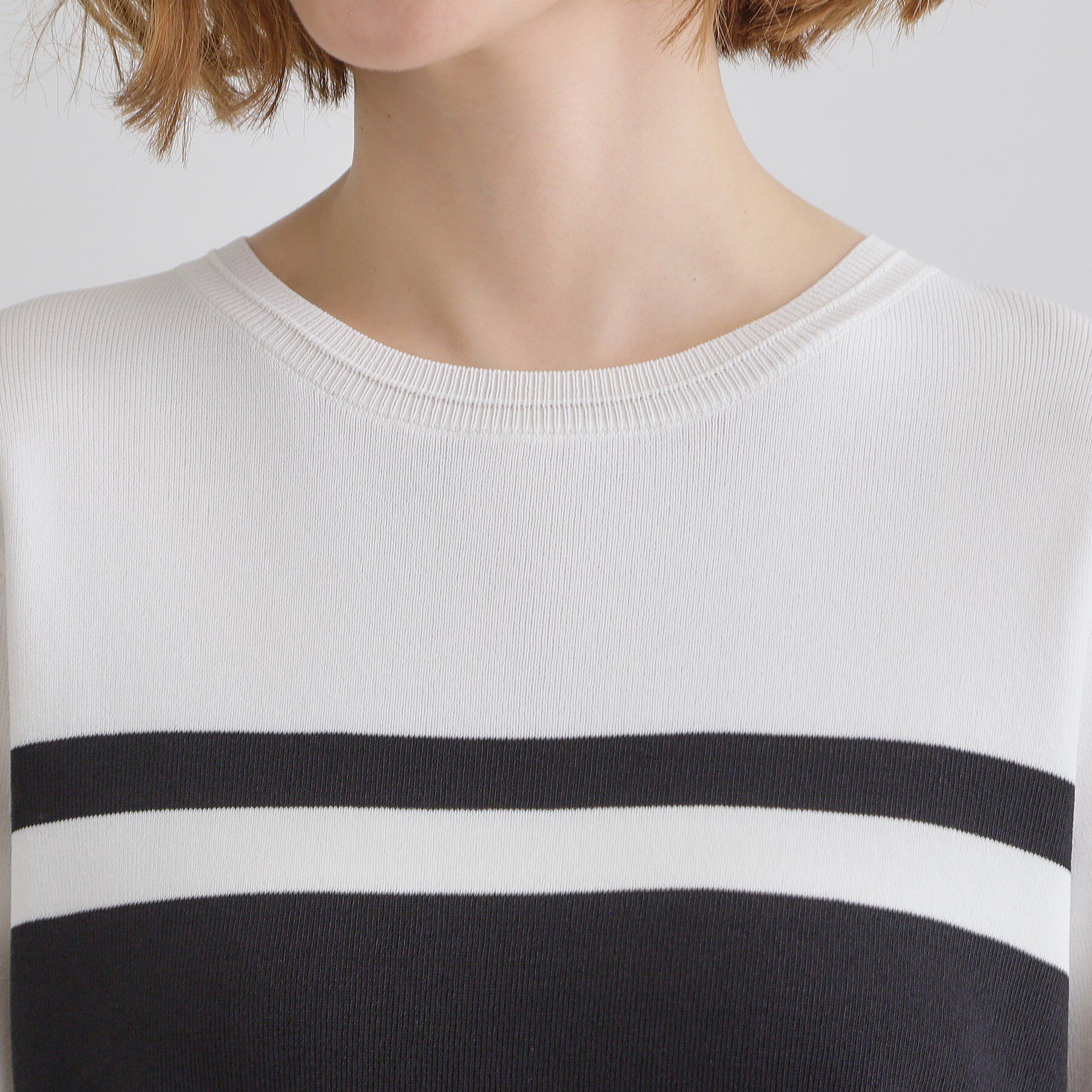 grove「ひんやり多機能・やわらかドライタッチ五分袖プルオーバー」|ニット・セーター|