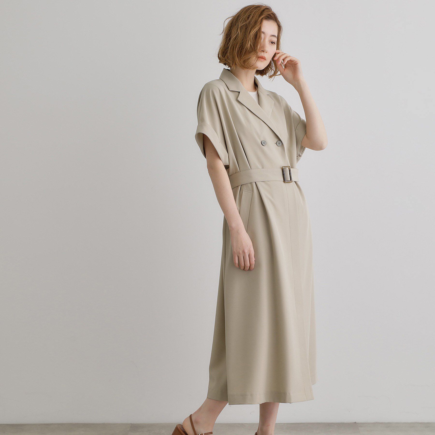 grove「【雑誌掲載】シーズレスで使えるトレンチライク2WAYワンピース」|ワンピース|