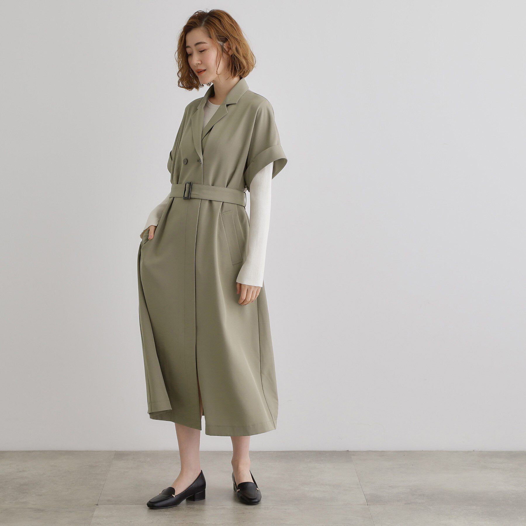grove「【雑誌掲載】シーズレスで使えるトレンチライク2WAYワンピース」|ワンピース|