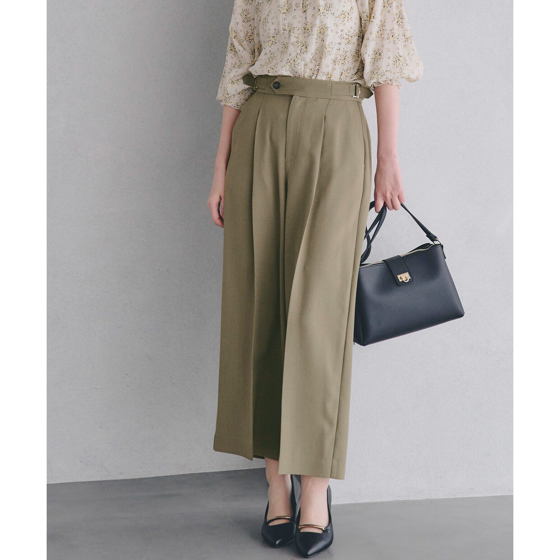 grove「サイドバックルワイドパンツ」|その他|カーキ(027)