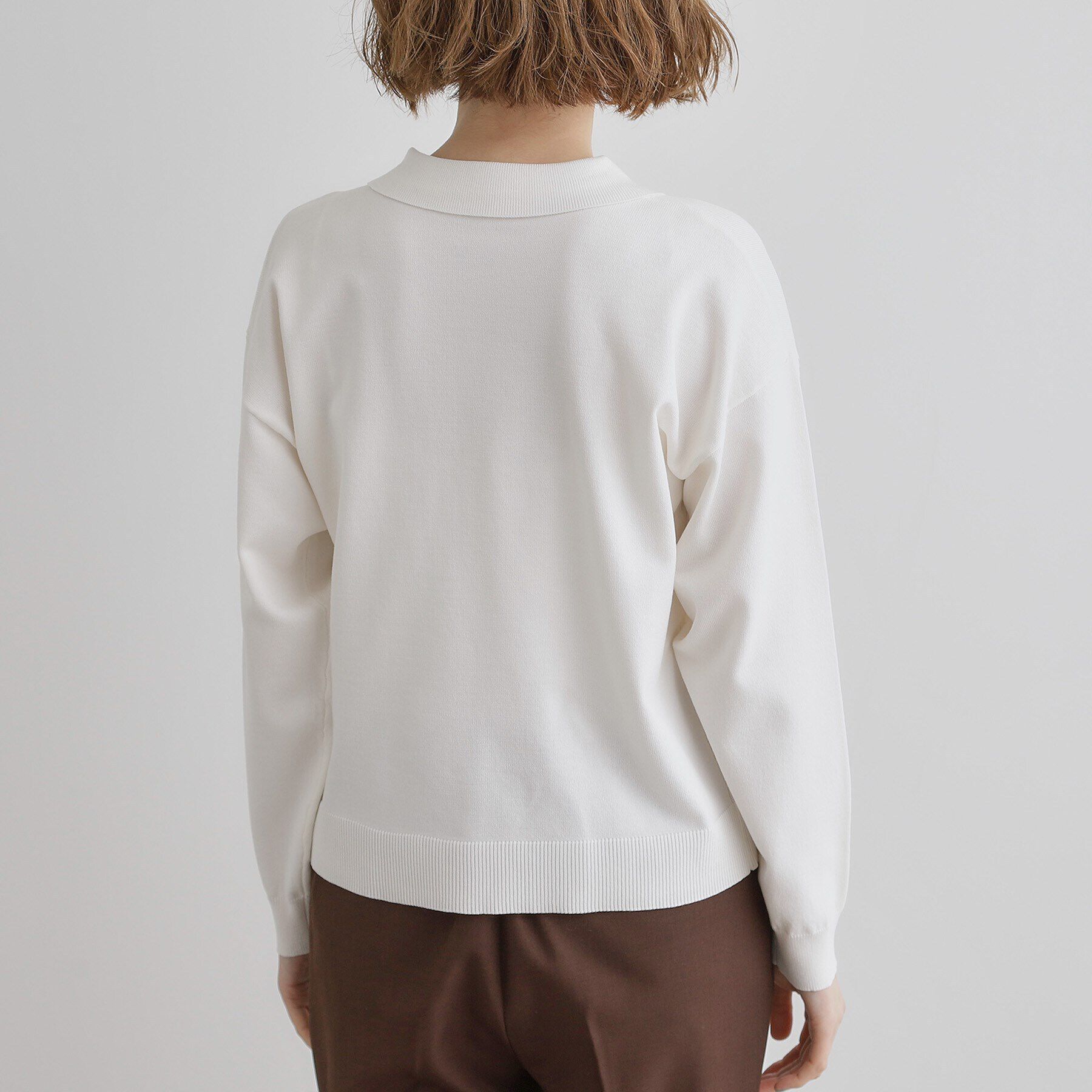 grove「配色ポロニットプルオーバー」|ニット・セーター|