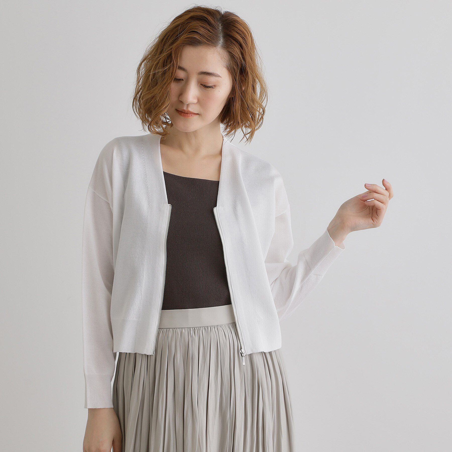 grove「【ラフにもキレイにも、着回し力◎】2WAYスクエアニットタンク」|キャミソール|