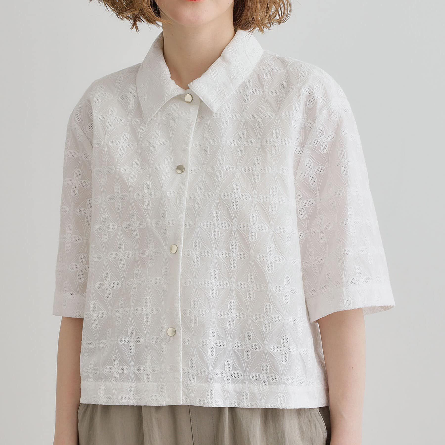 grove「刺繍レースショートジャケット」|テーラードジャケット|