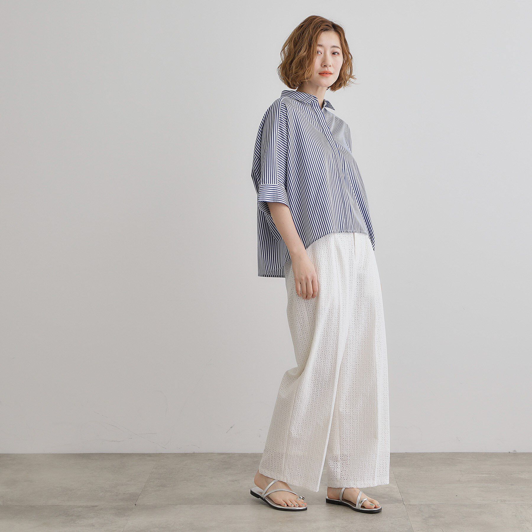 grove「【レースの透け感が軽やか】エンブロイダリーレースワイドパンツ」|その他|